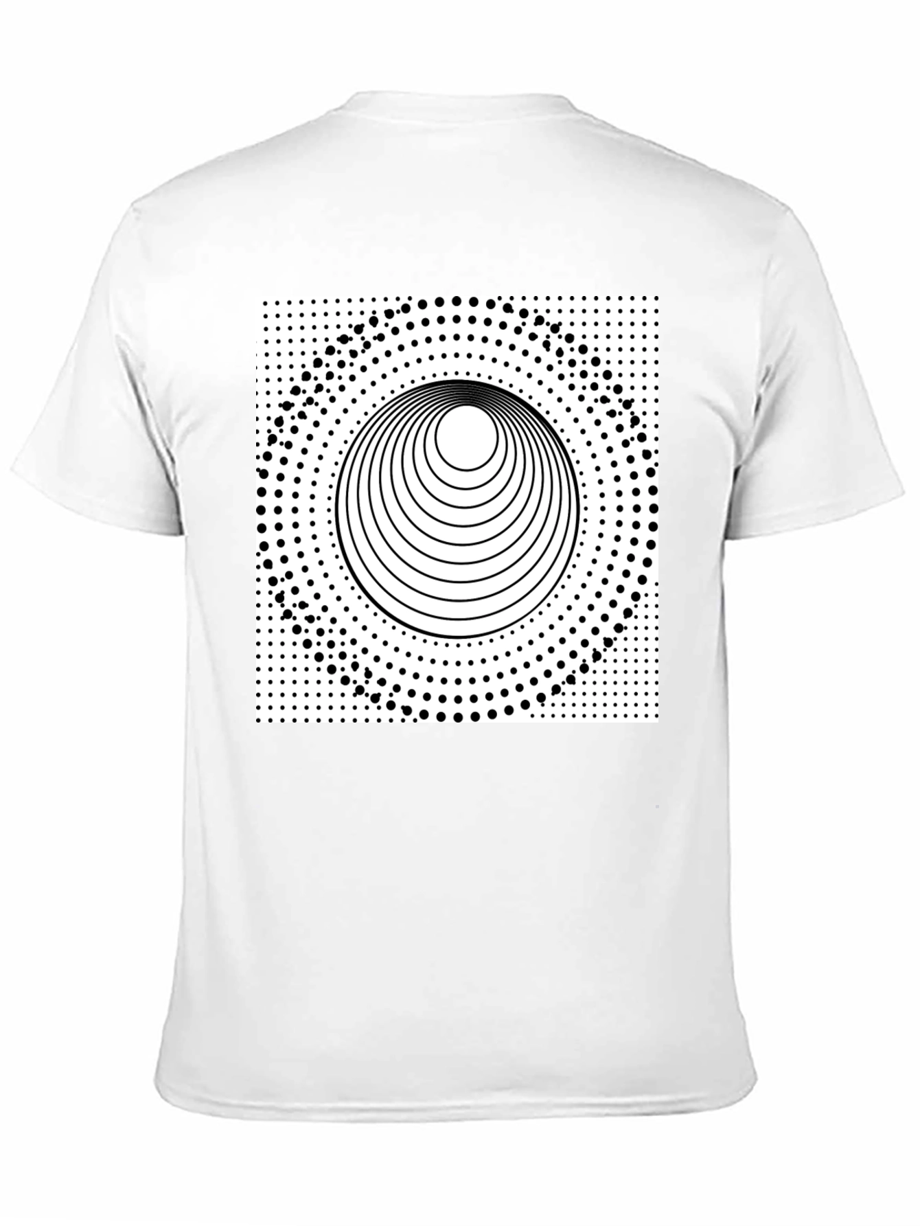 Optical Illusion Graphic Tee - Black Cotton T-Shirt
