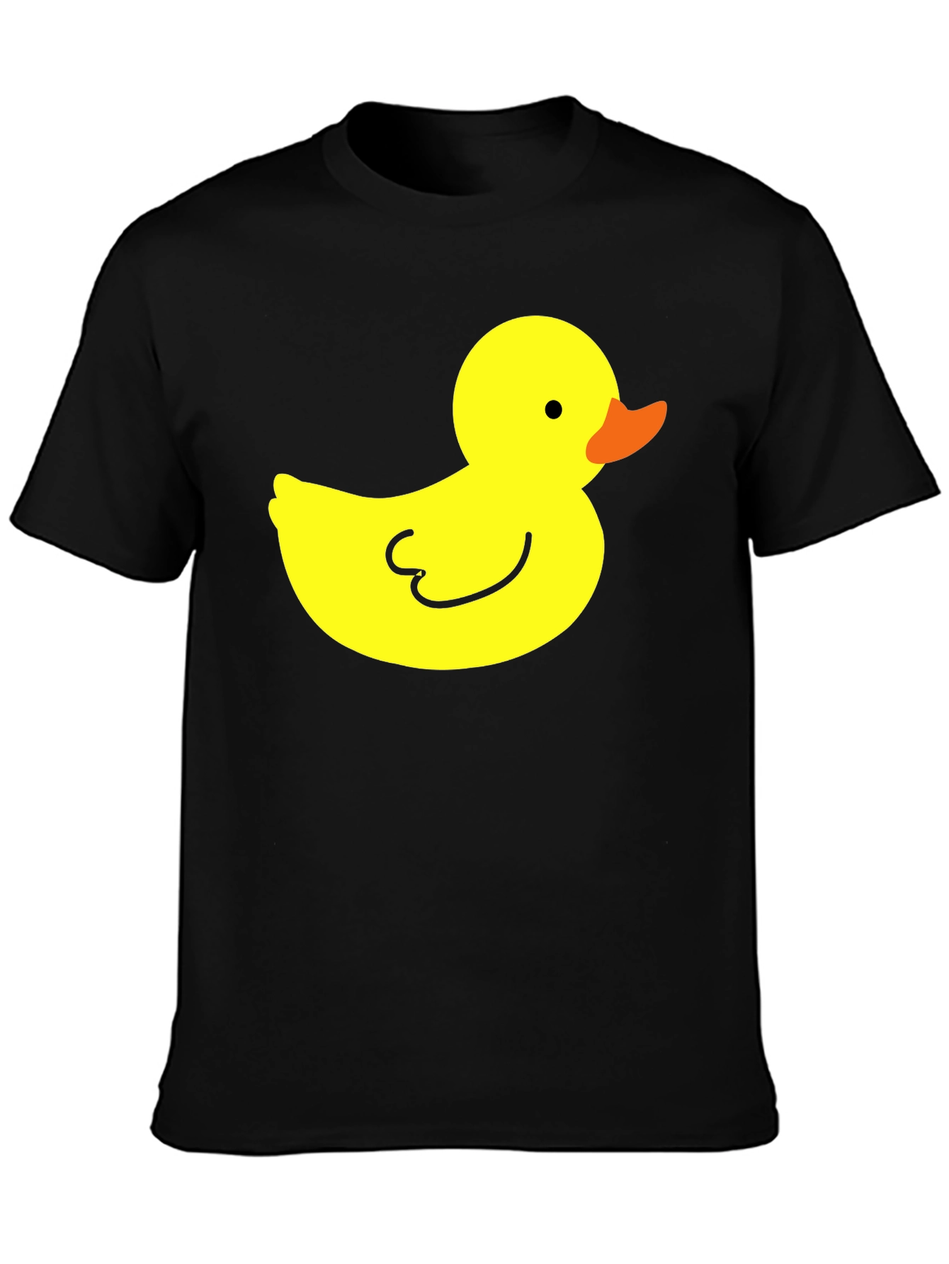 Black T-Shirt with Yellow Duck Graphic