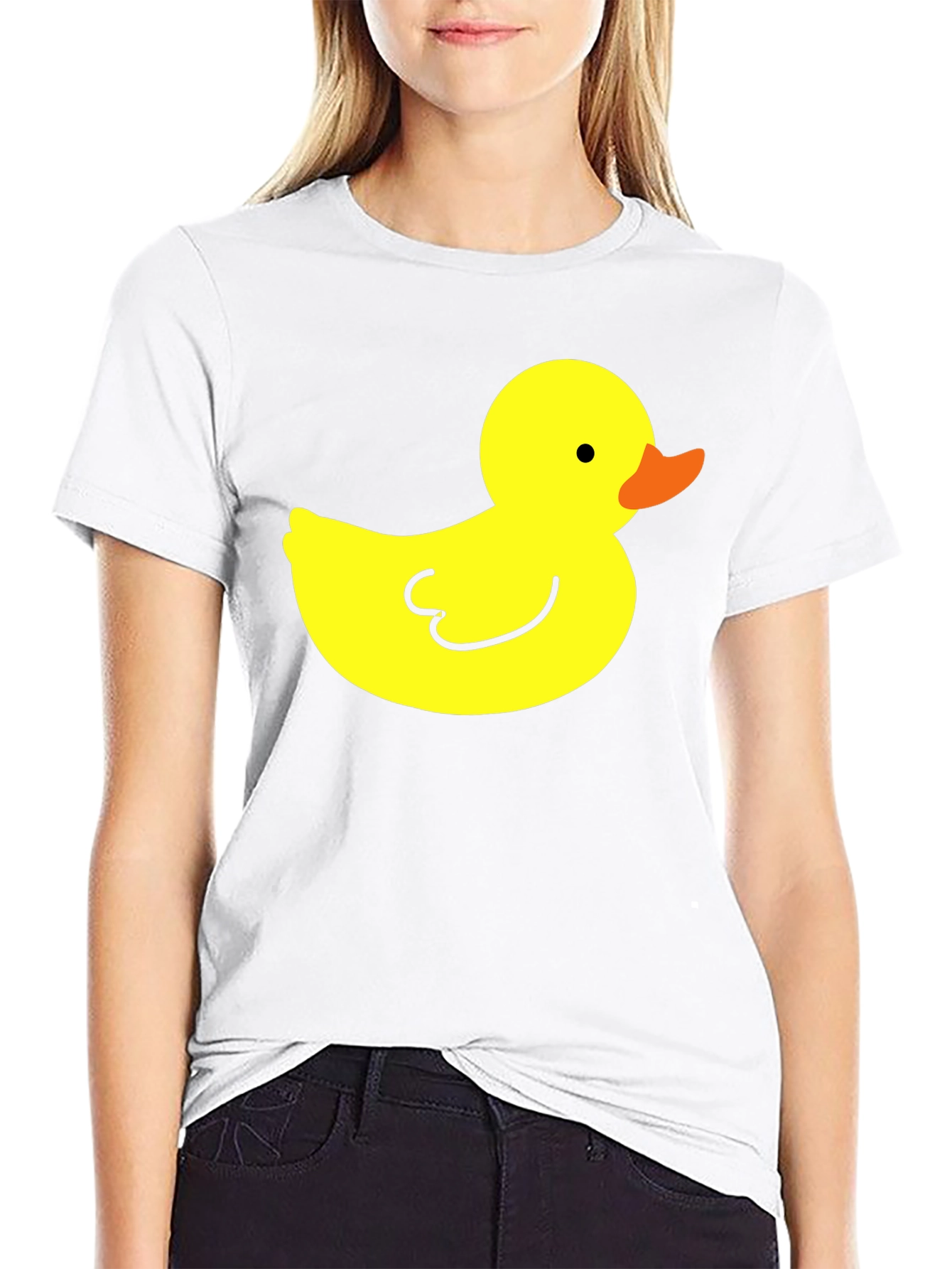 Black T-Shirt with Yellow Duck Graphic
