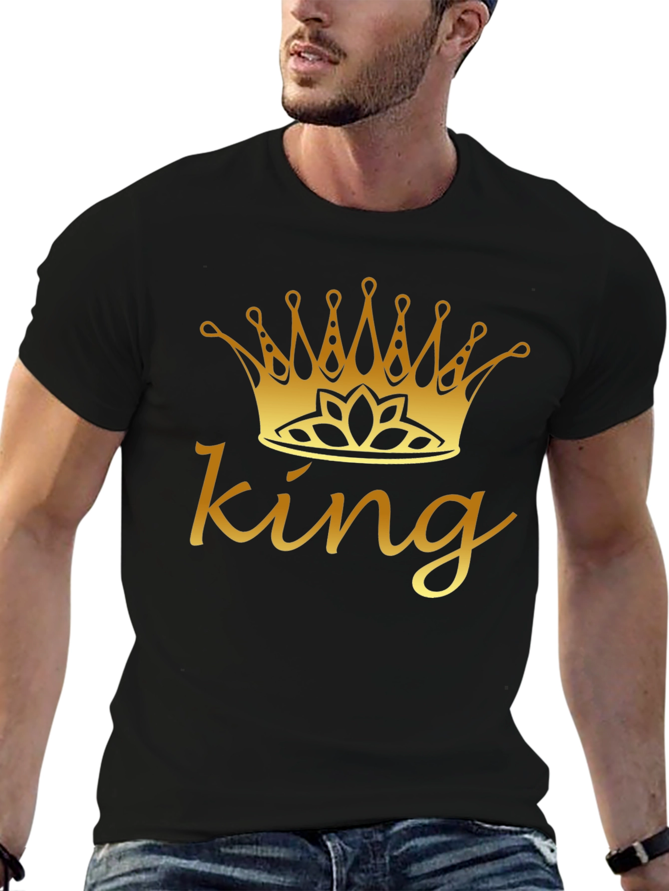 King Crown Graphic Tee - Black Cotton Shirt