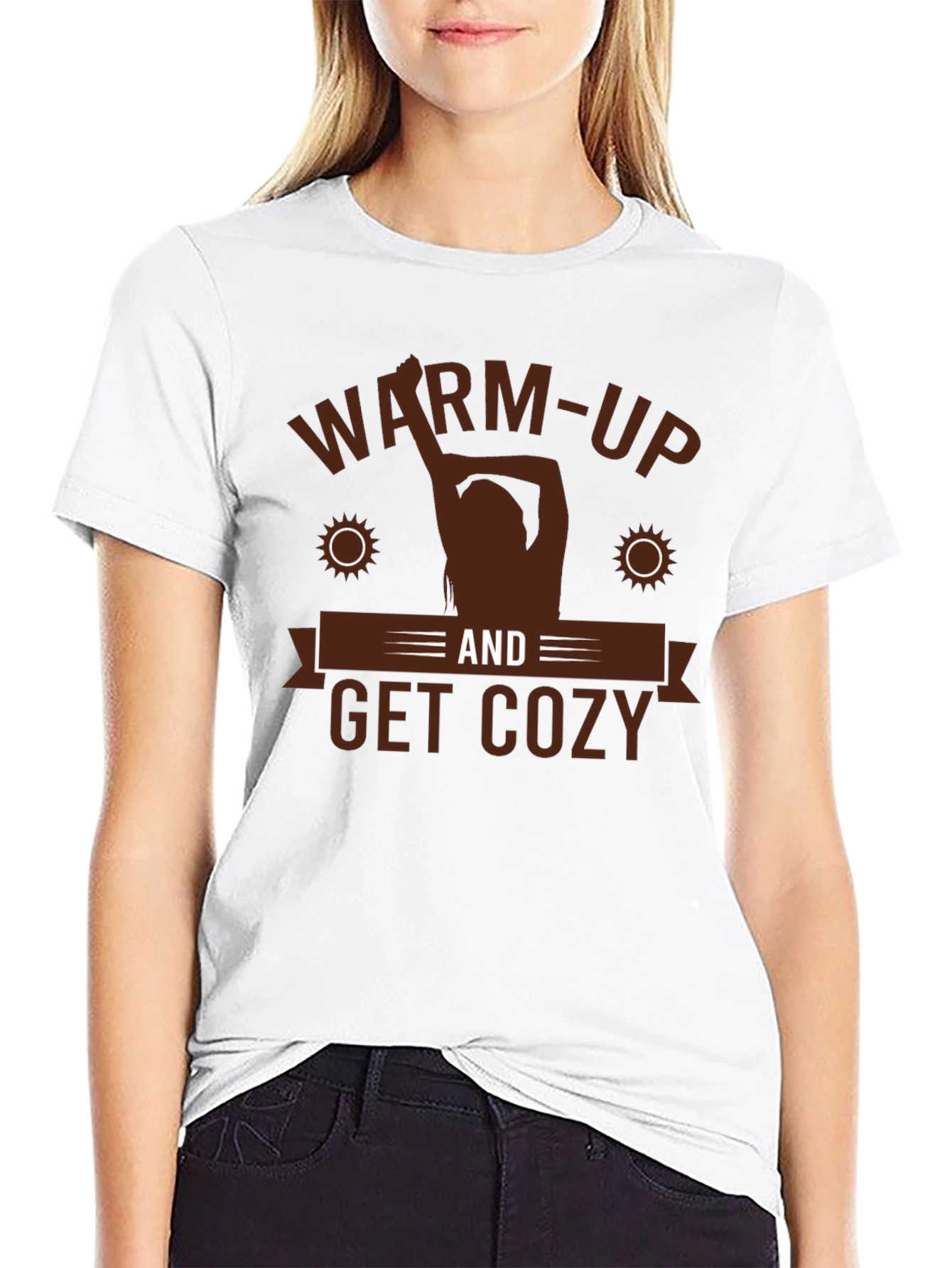 Warm-Up and Get Cozy Black Graphic Tee