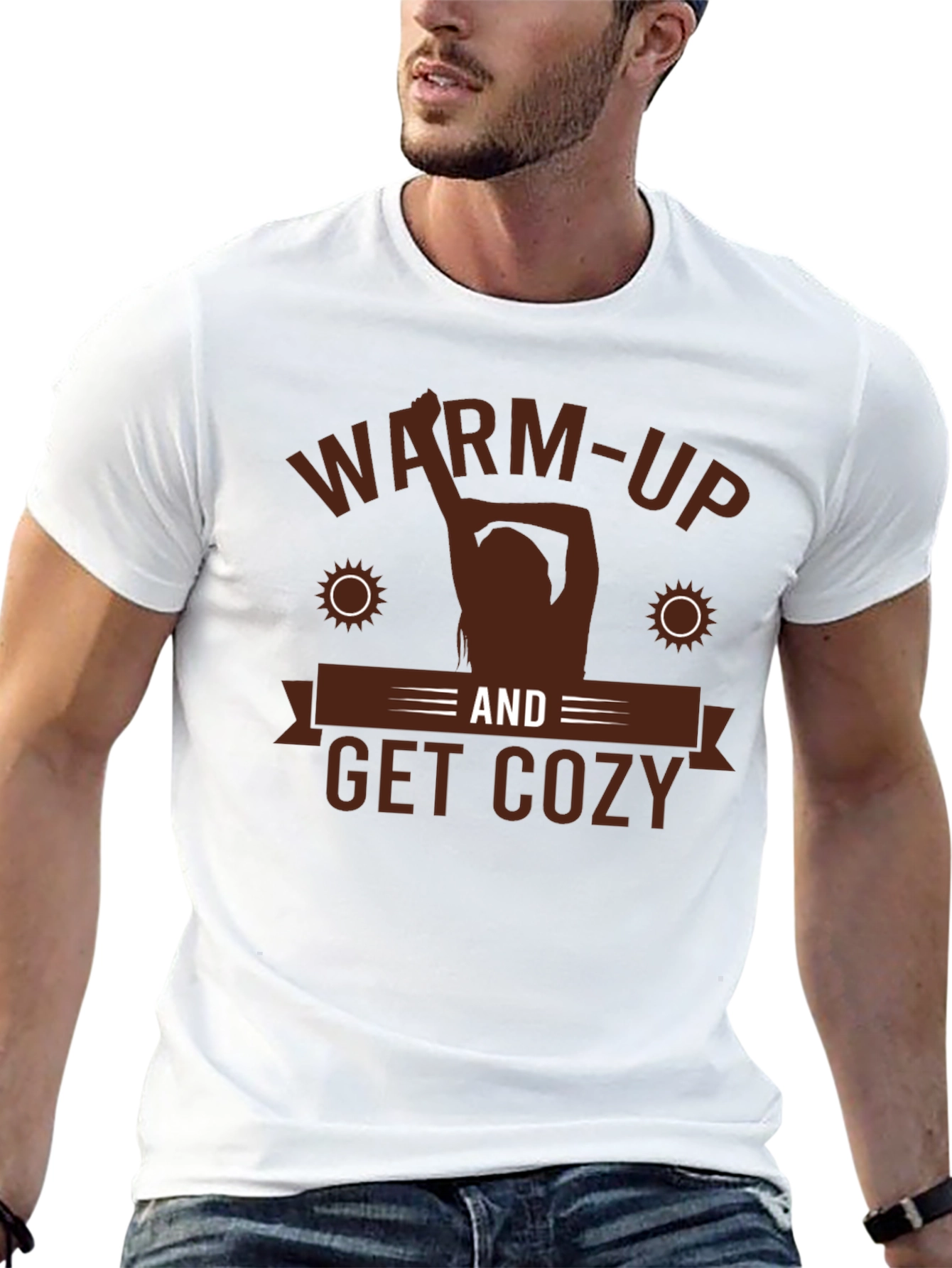 Warm-Up and Get Cozy Black Graphic Tee