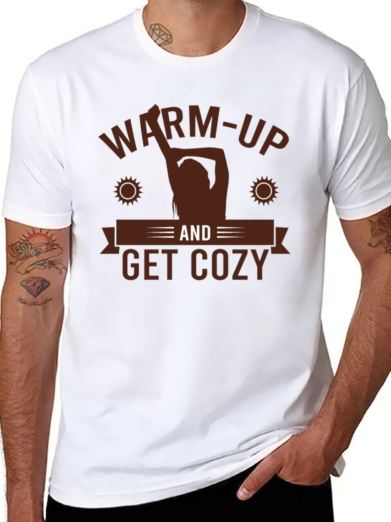 Warm-Up and Get Cozy Black Graphic Tee