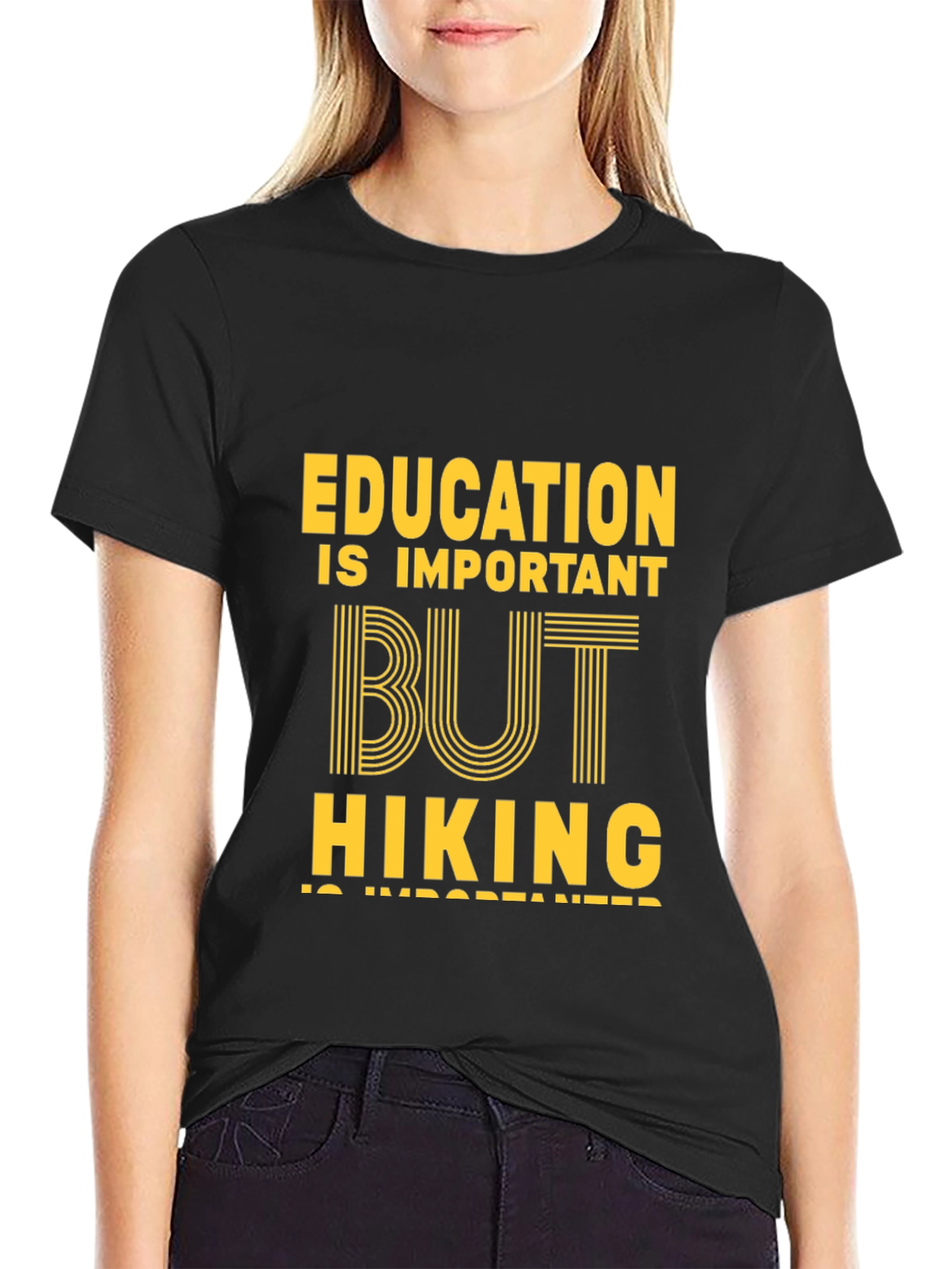 Education vs Hiking Graphic Tee