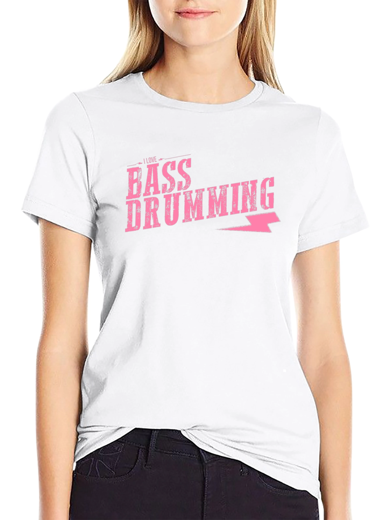 Bass Drumming Graphic Tee - Black Cotton T-Shirt