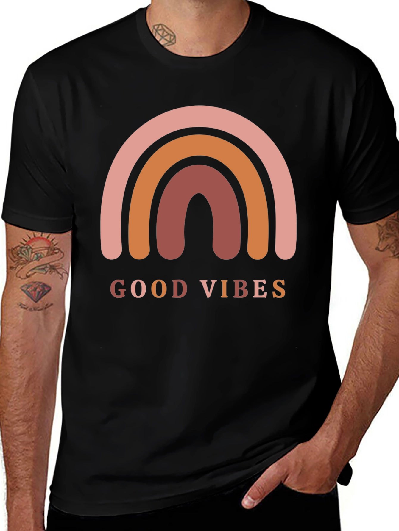 Good Vibes Rainbow Graphic Tee