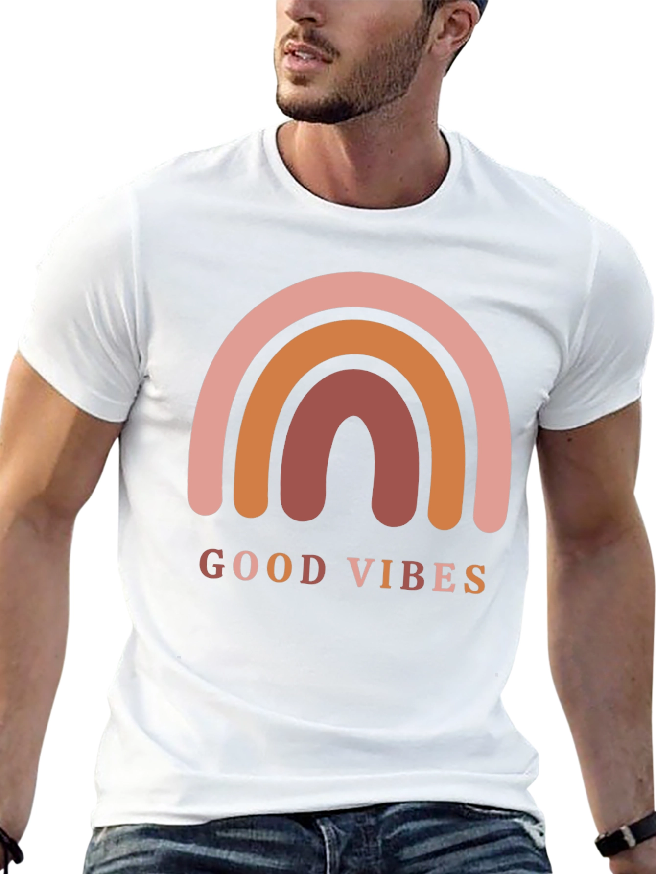 Good Vibes Rainbow Graphic Tee