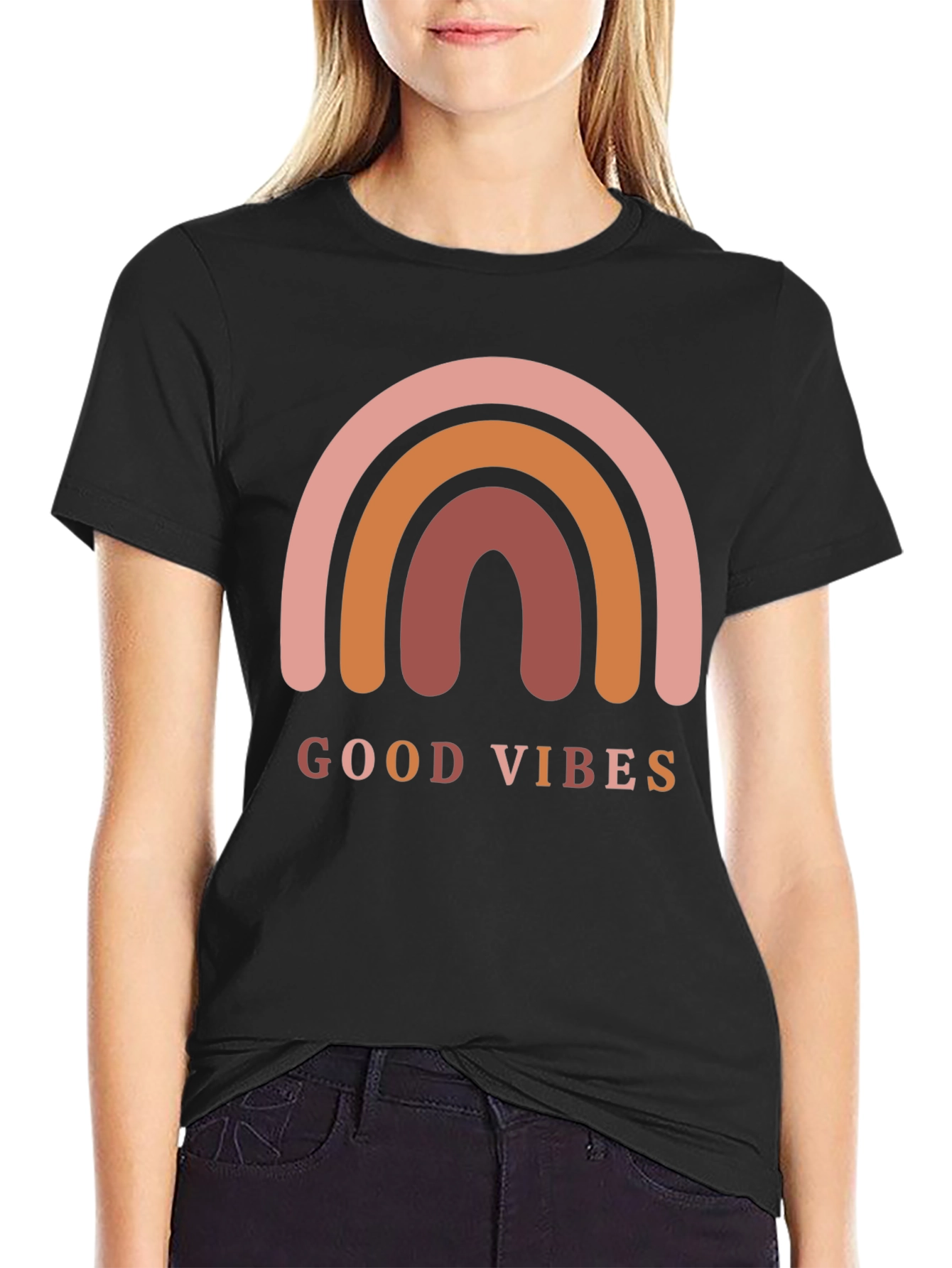 Good Vibes Rainbow Graphic Tee