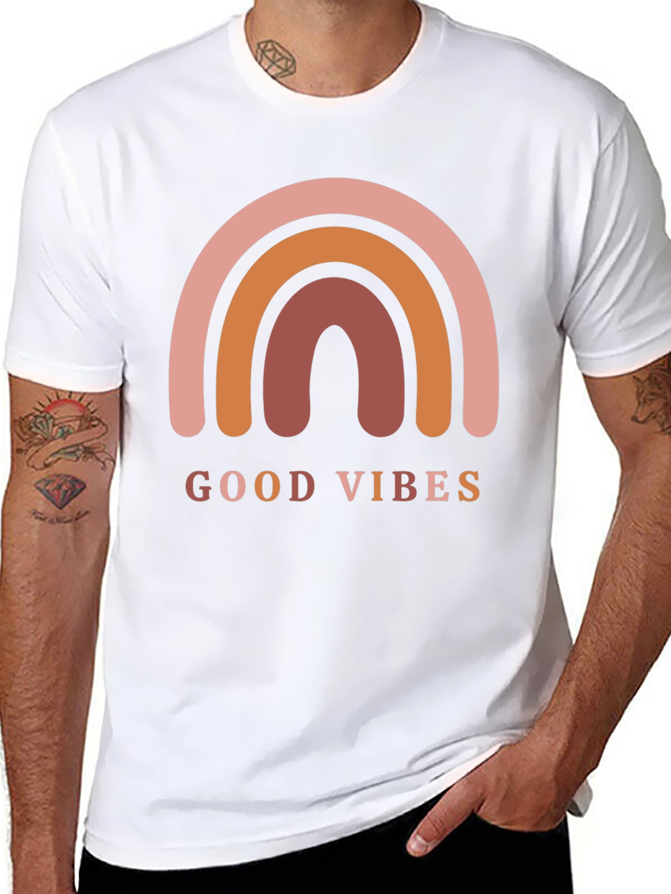 Good Vibes Rainbow Graphic Tee