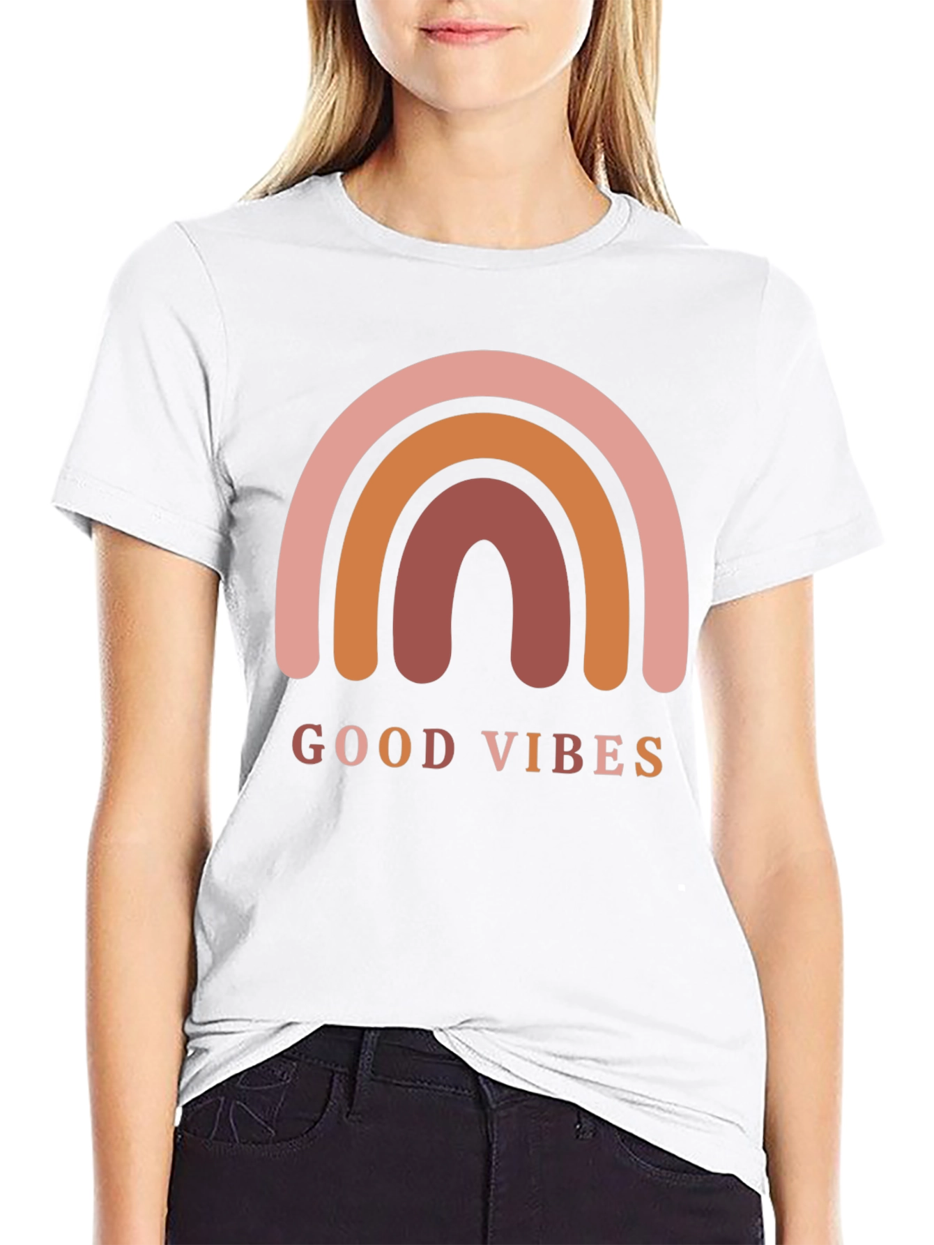 Good Vibes Rainbow Graphic Tee