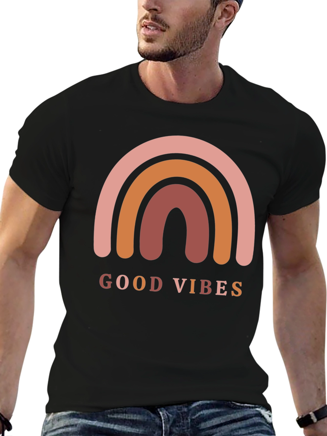 Good Vibes Rainbow Graphic Tee