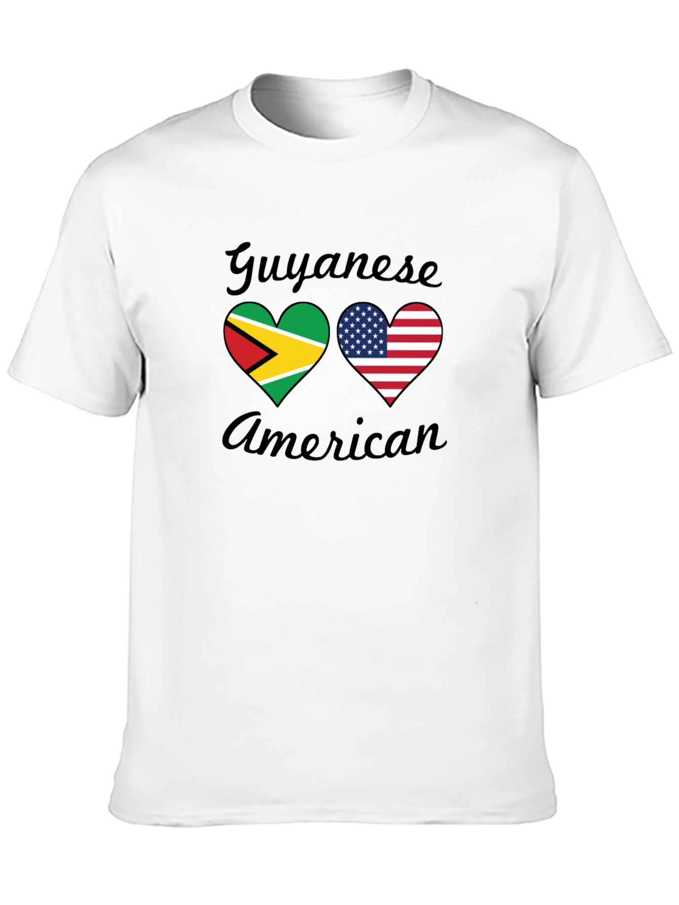 Guyanese American Flag Heart T-Shirt