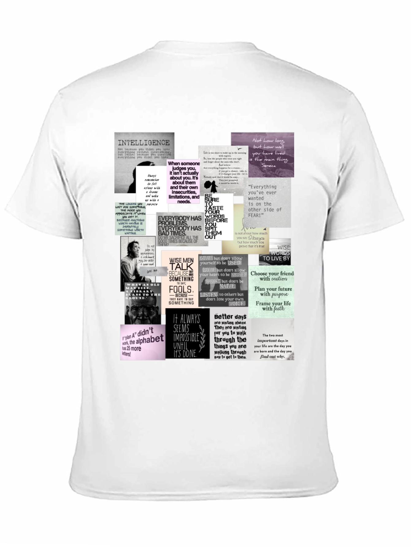 Inspirational Quote Collage T-Shirt - Black