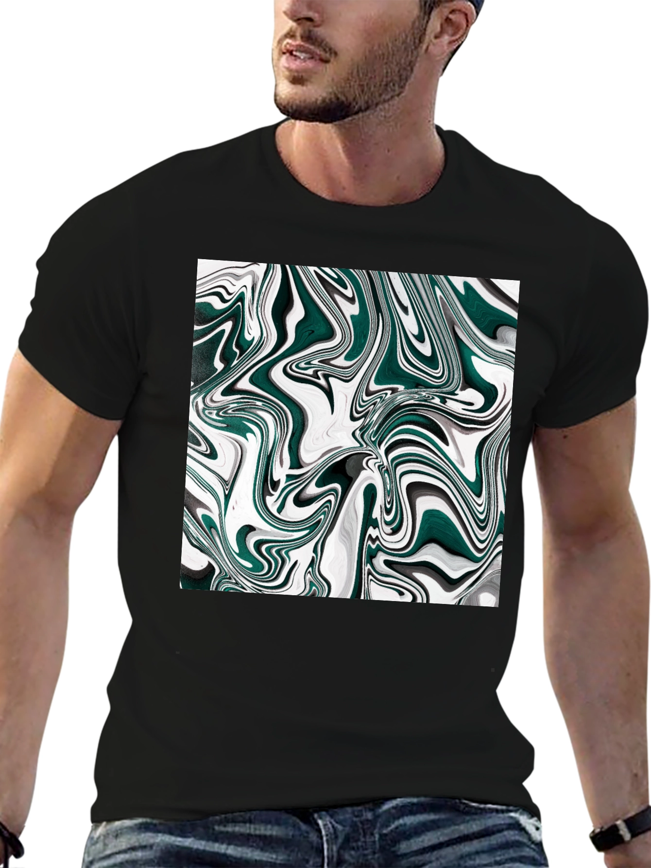 Abstract Swirl Graphic Tee