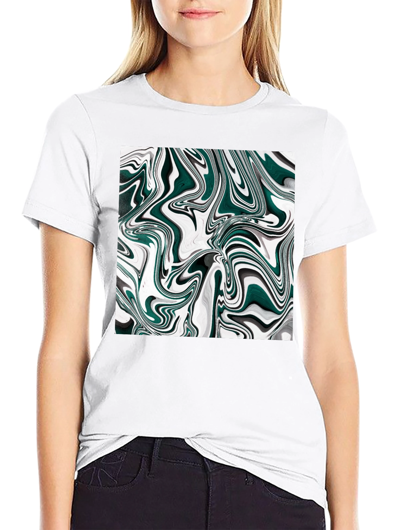 Abstract Swirl Graphic Tee
