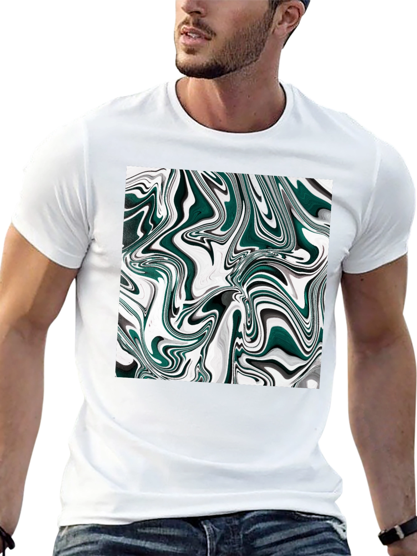 Abstract Swirl Graphic Tee