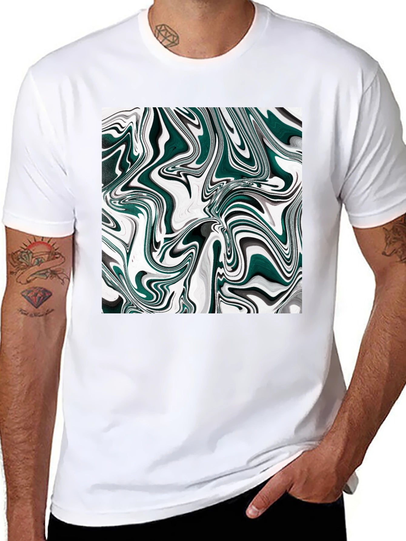 Abstract Swirl Graphic Tee
