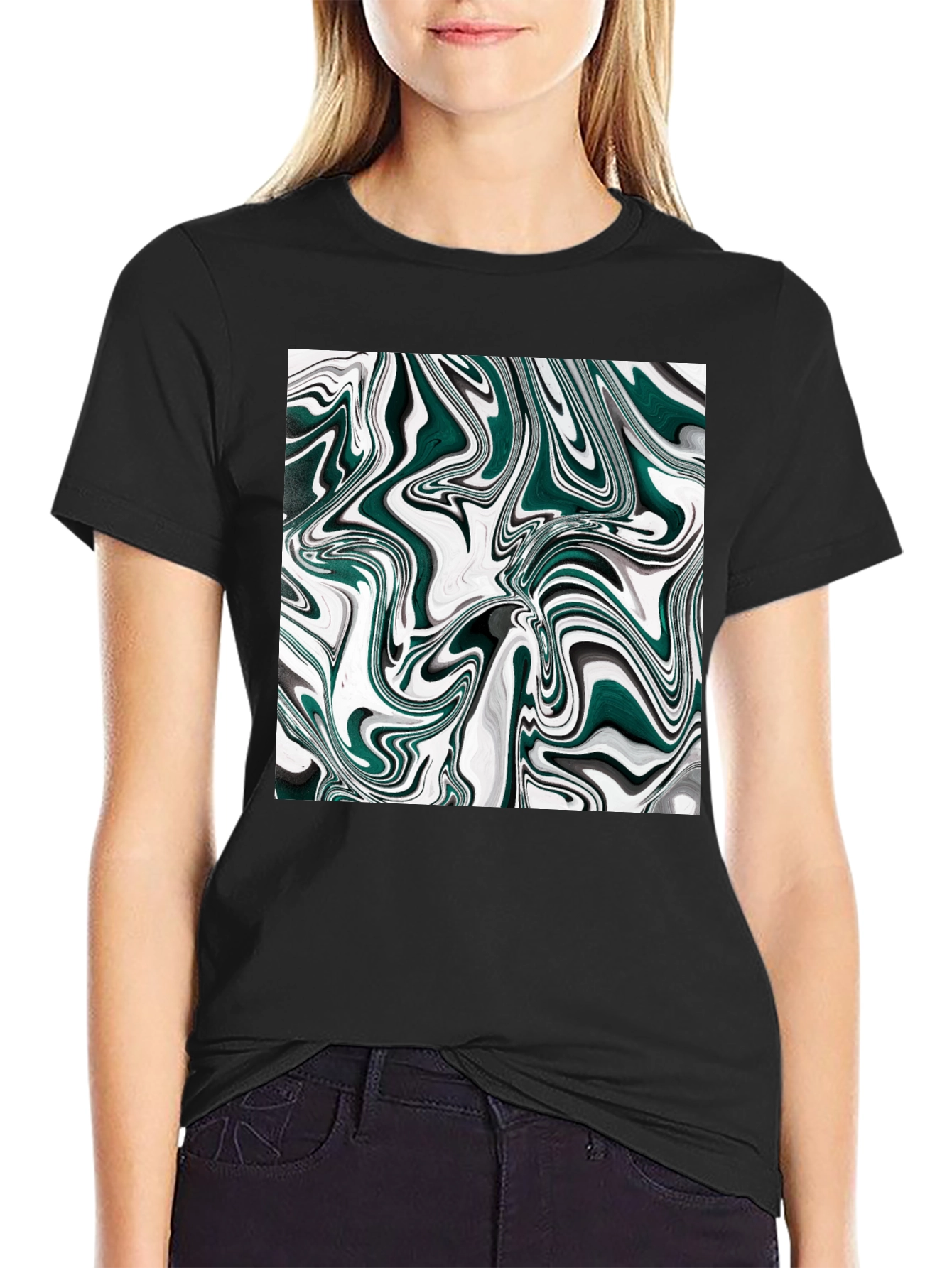 Abstract Swirl Graphic Tee