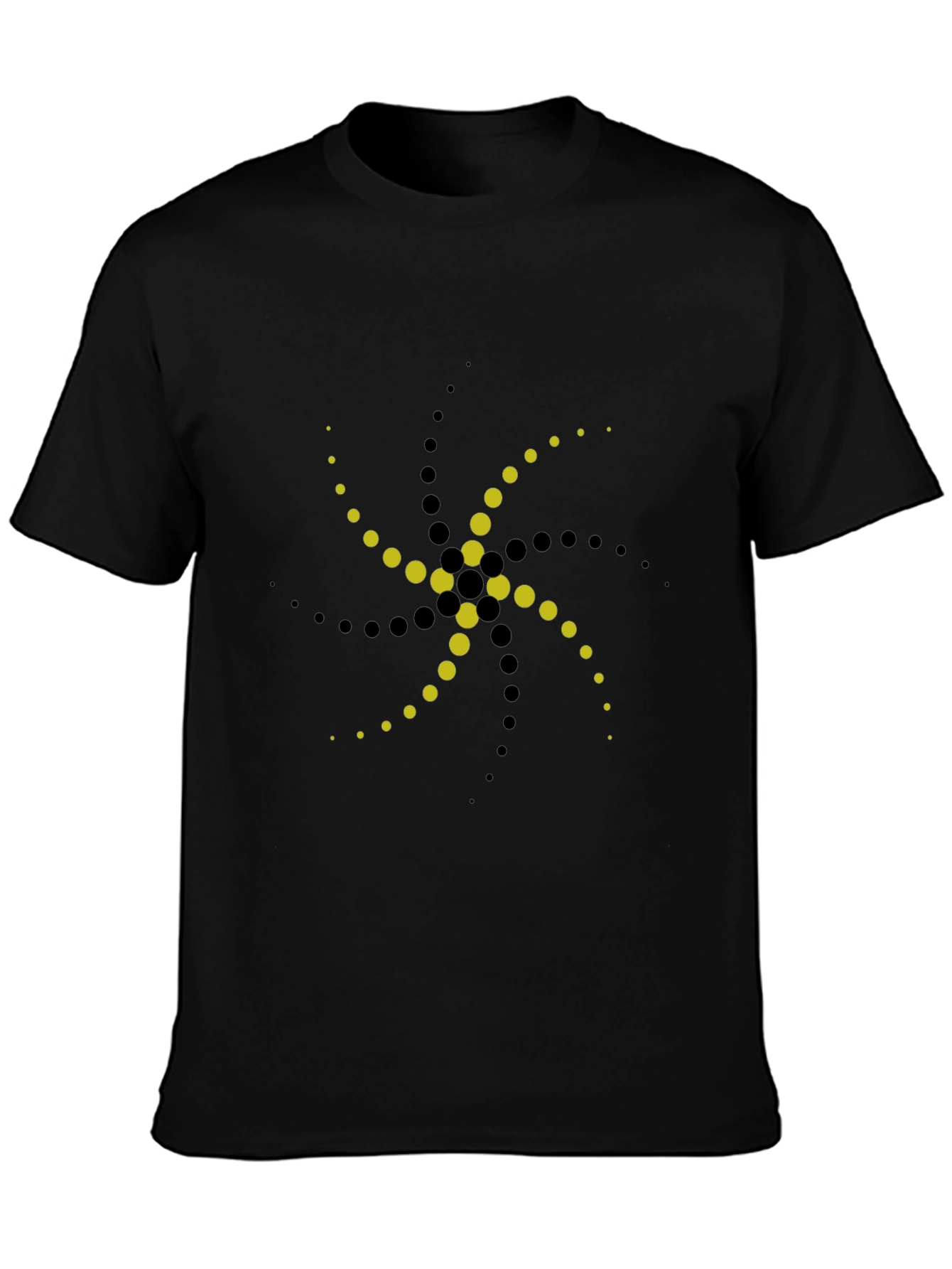 Modern Dot Swirl Graphic Tee - Black