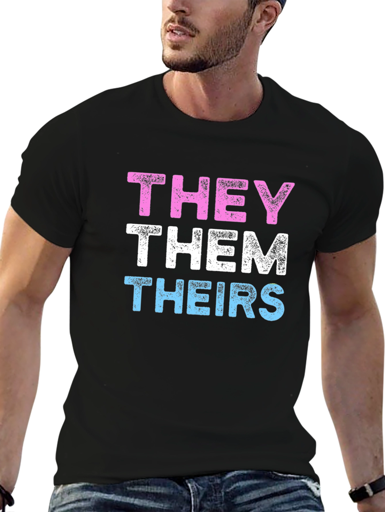 THEY THEM THEIRS Pronoun Pride T-Shirt