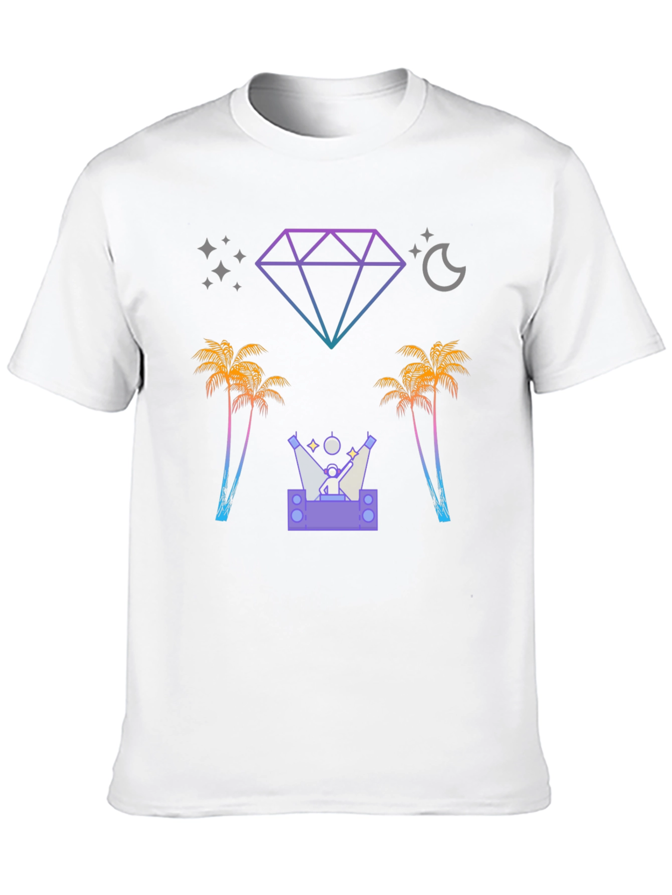 Retro Miami Nightlife Black Graphic Tee