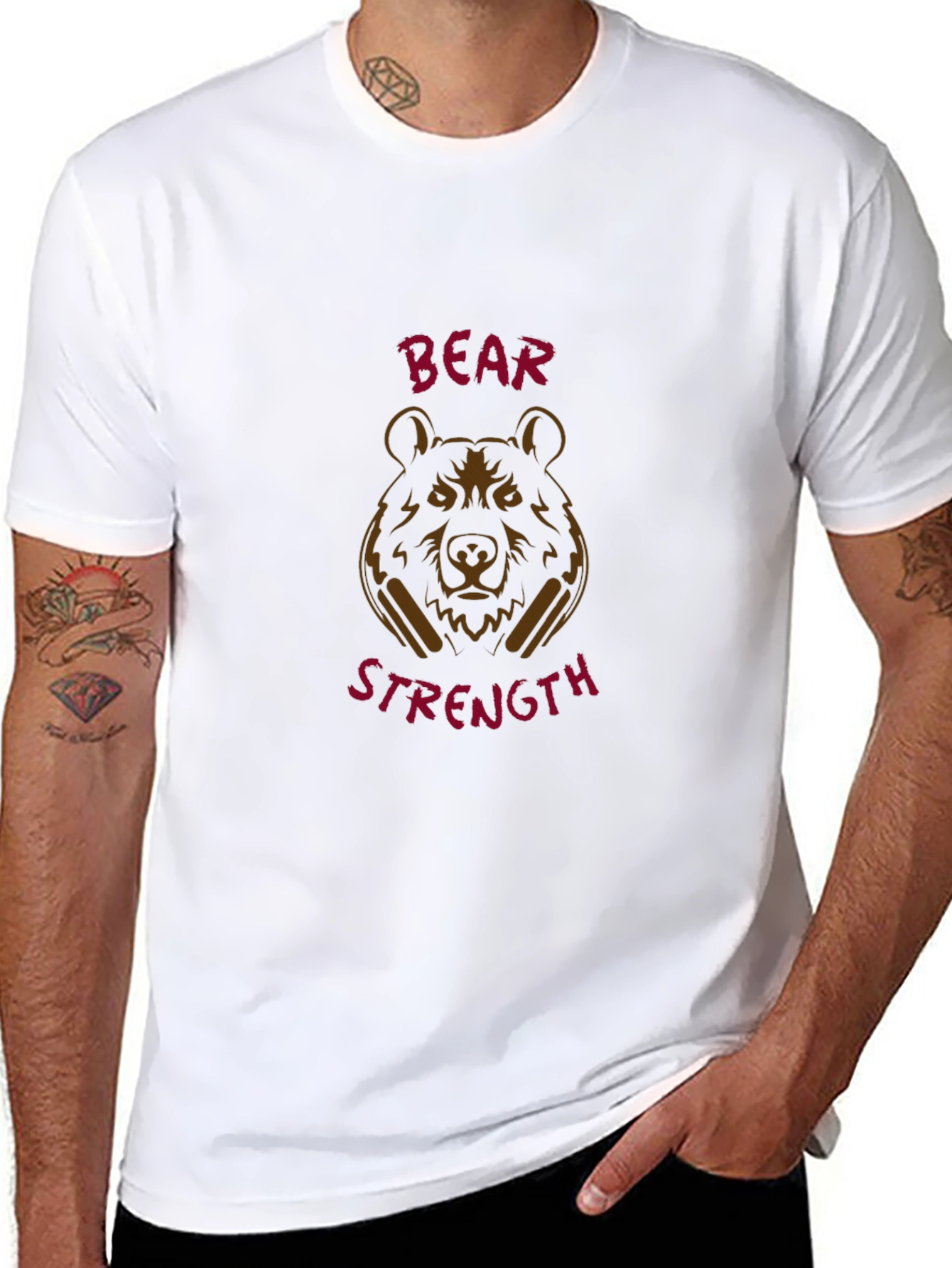 Bear Strength Black Graphic Tee