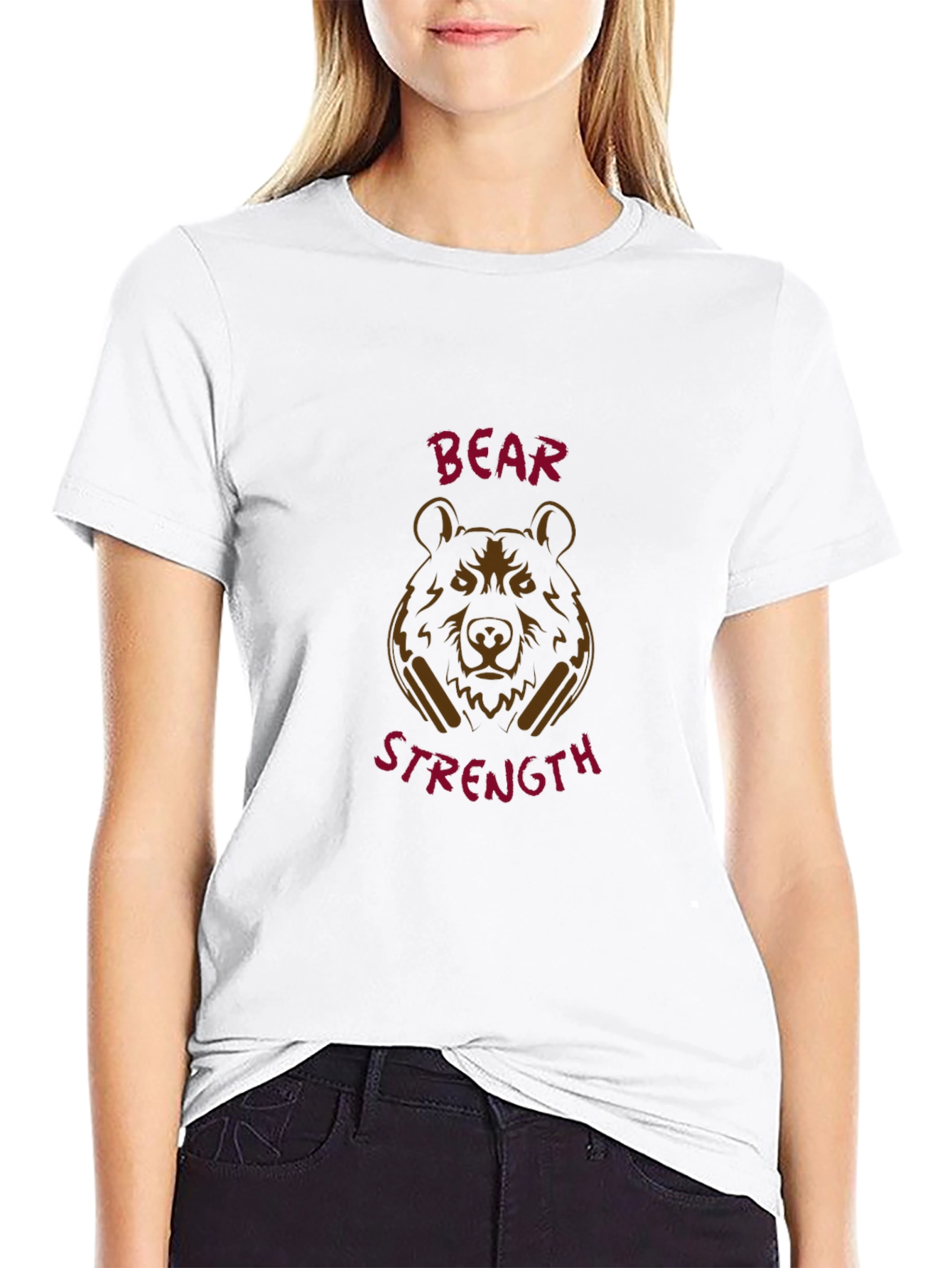Bear Strength Black Graphic Tee