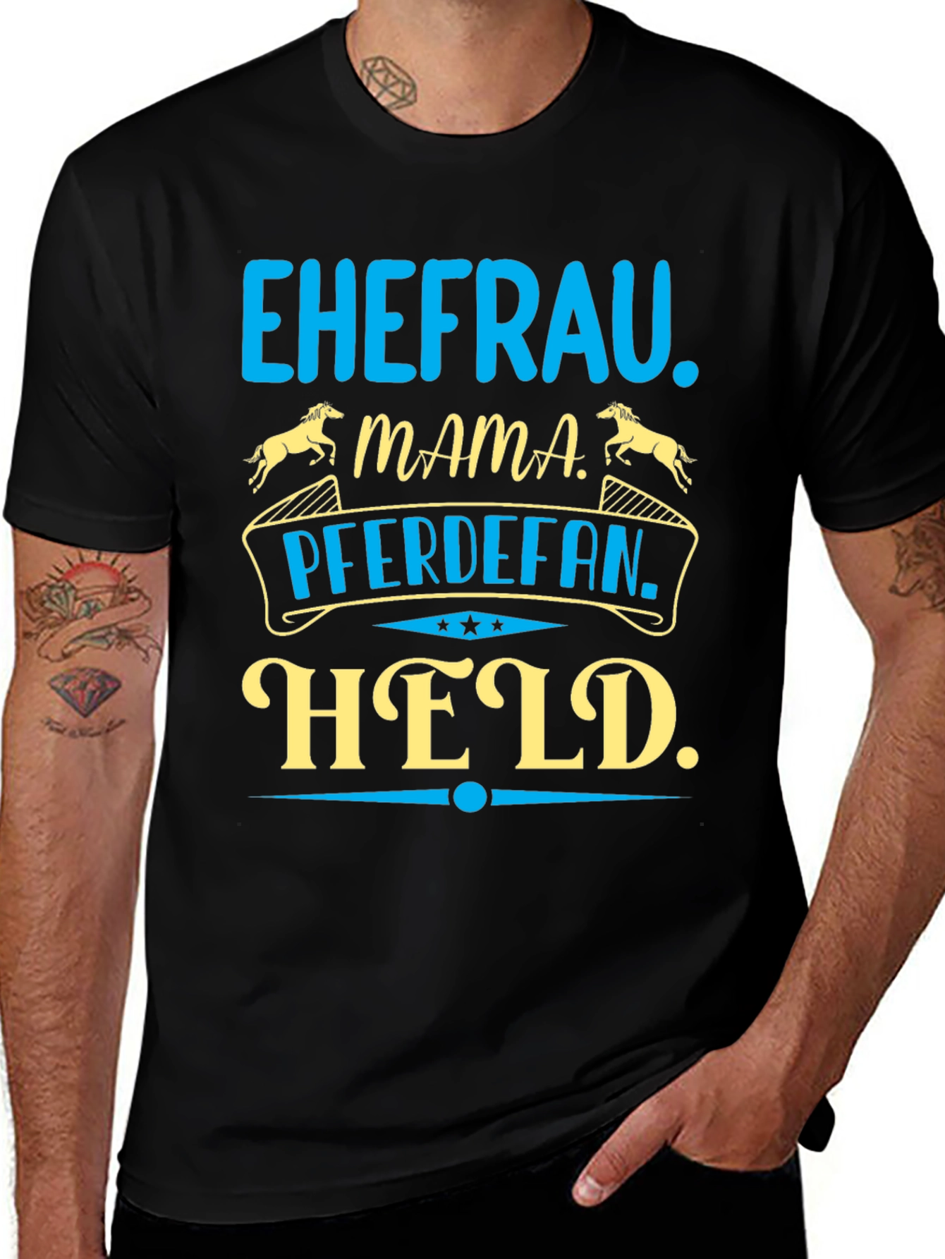 Ehefrau Mama PferdeFan Held Shirt