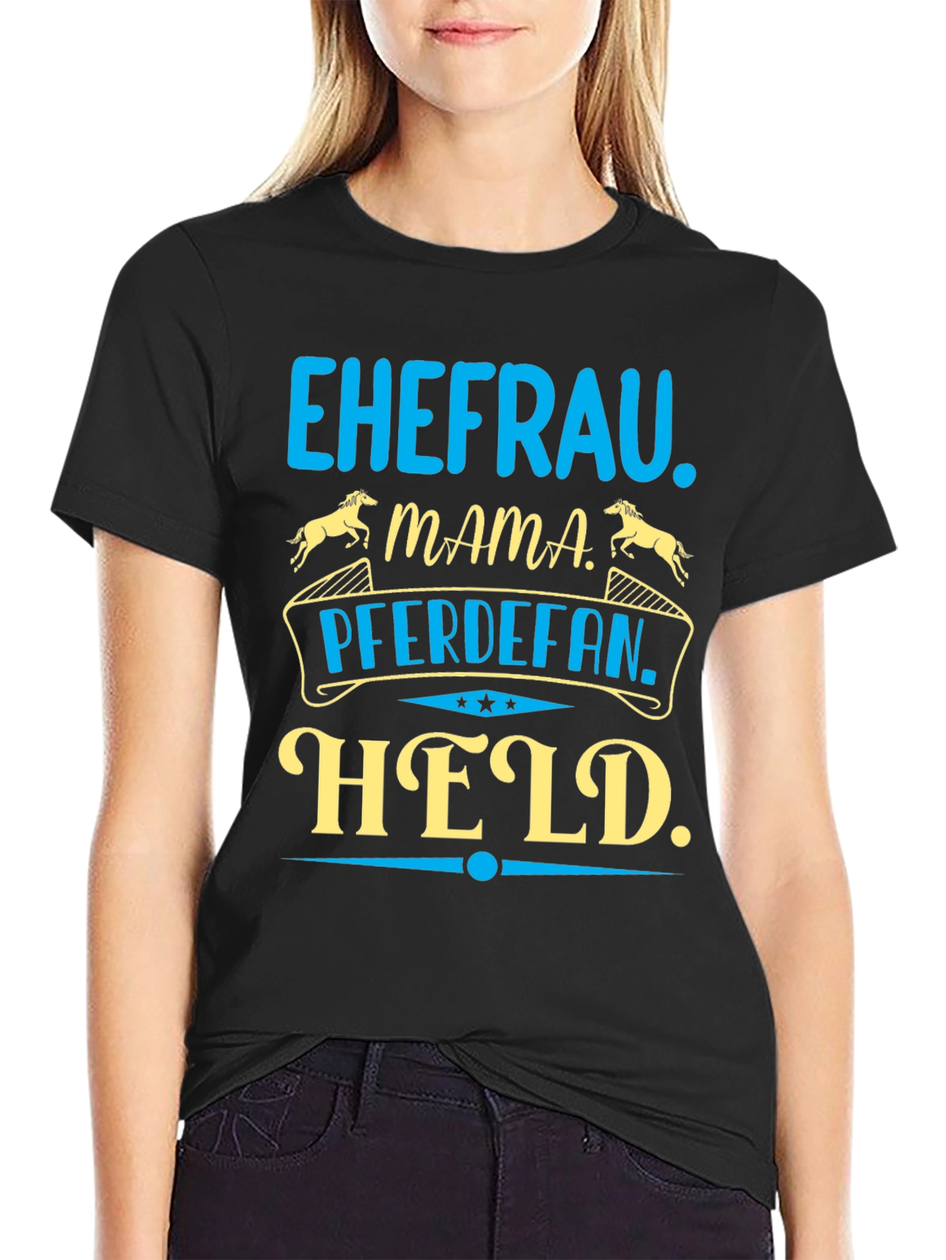 Ehefrau Mama PferdeFan Held Shirt