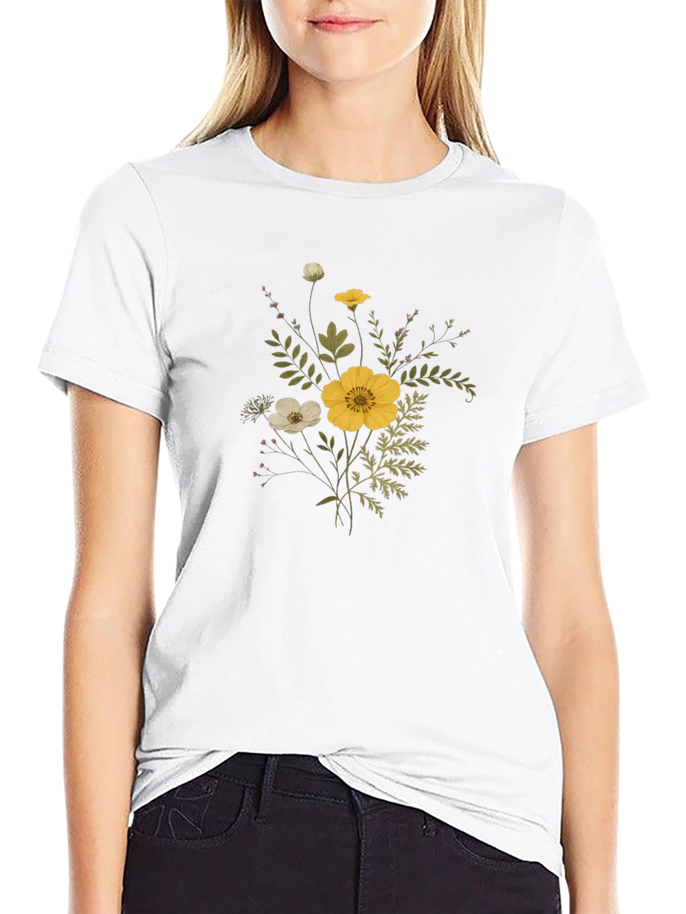 Floral Bouquet Graphic Tee - Stylish Unisex T-Shirt