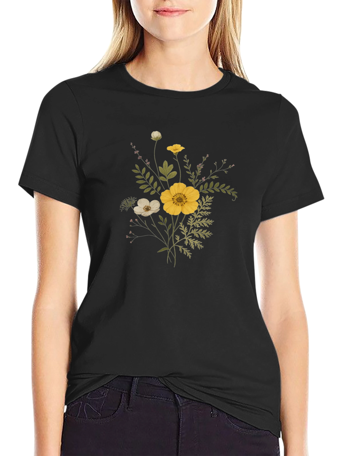 Floral Bouquet Graphic Tee - Stylish Unisex T-Shirt