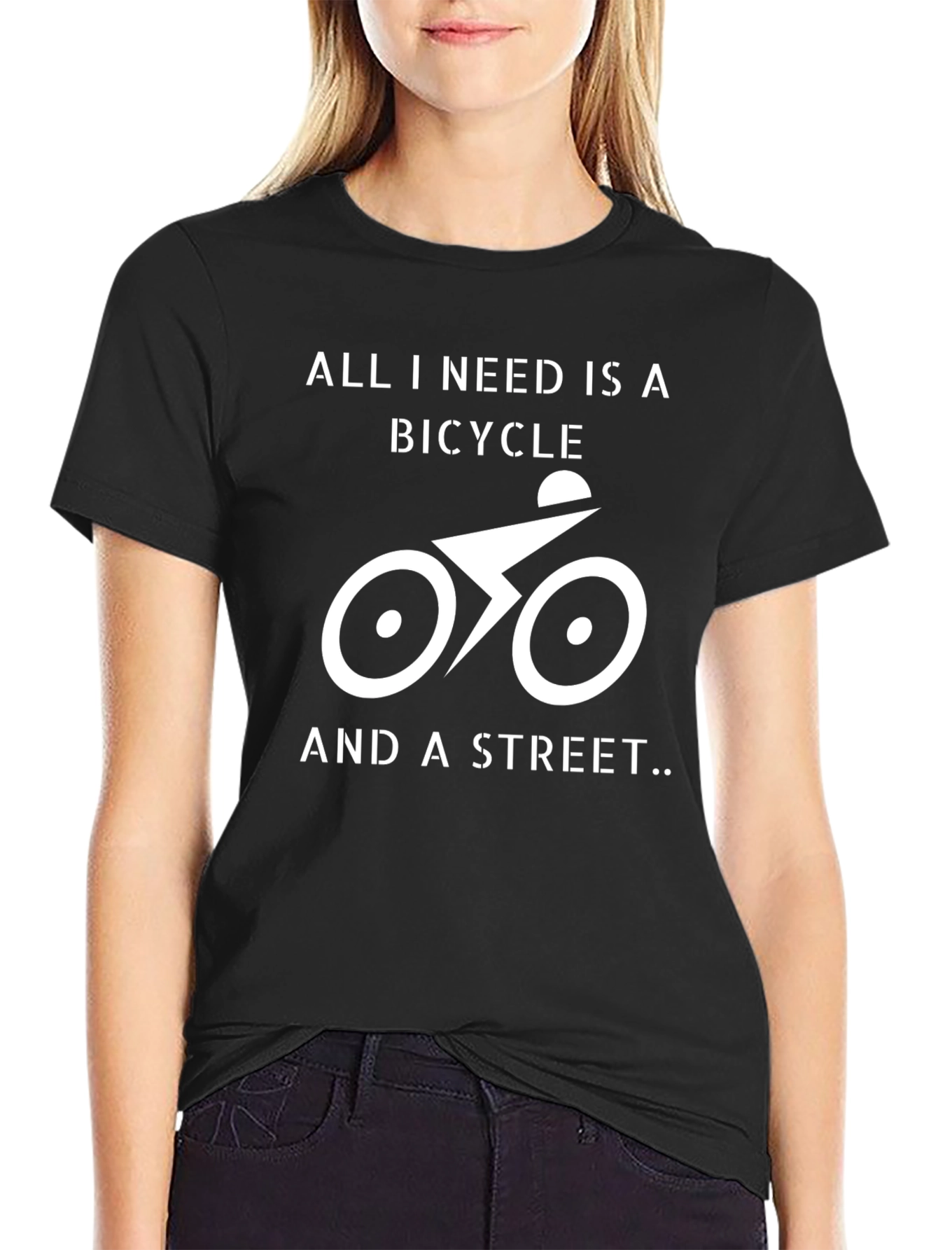 Bicycle and Street Graphic T-Shirt