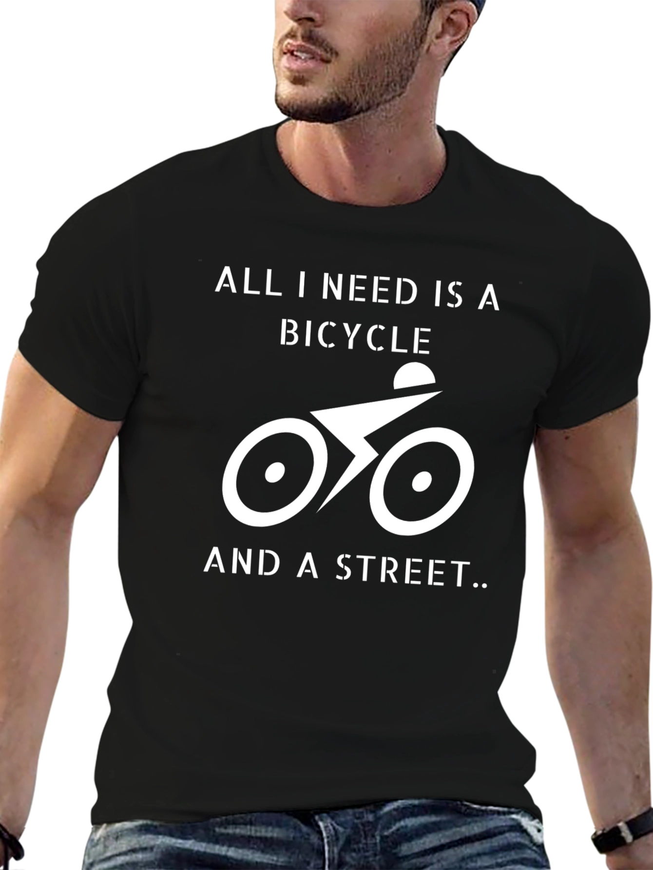 Bicycle and Street Graphic T-Shirt