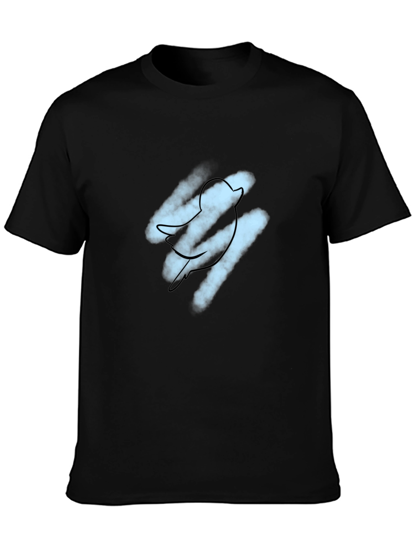 Mens Black T-shirt with Bird Graphic