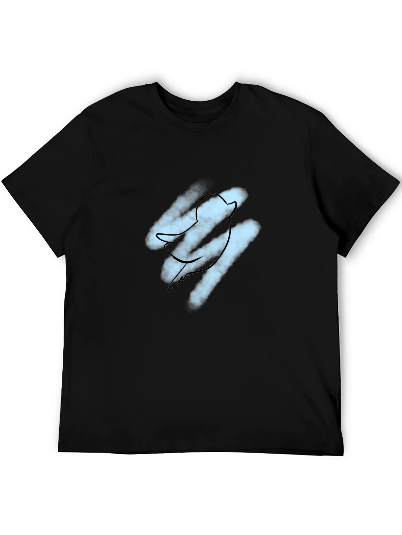 Mens Black T-shirt with Bird Graphic