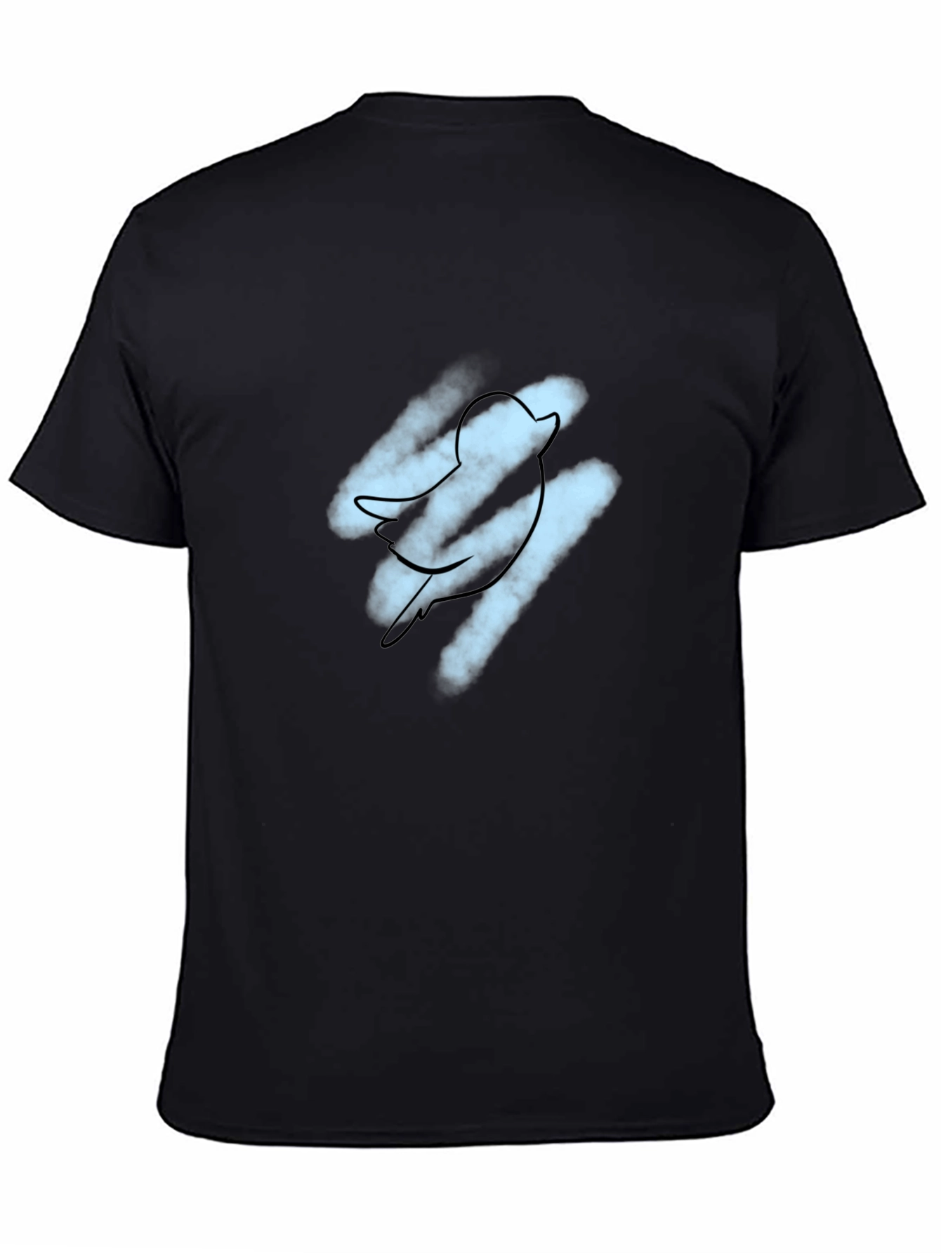 Mens Black T-shirt with Bird Graphic