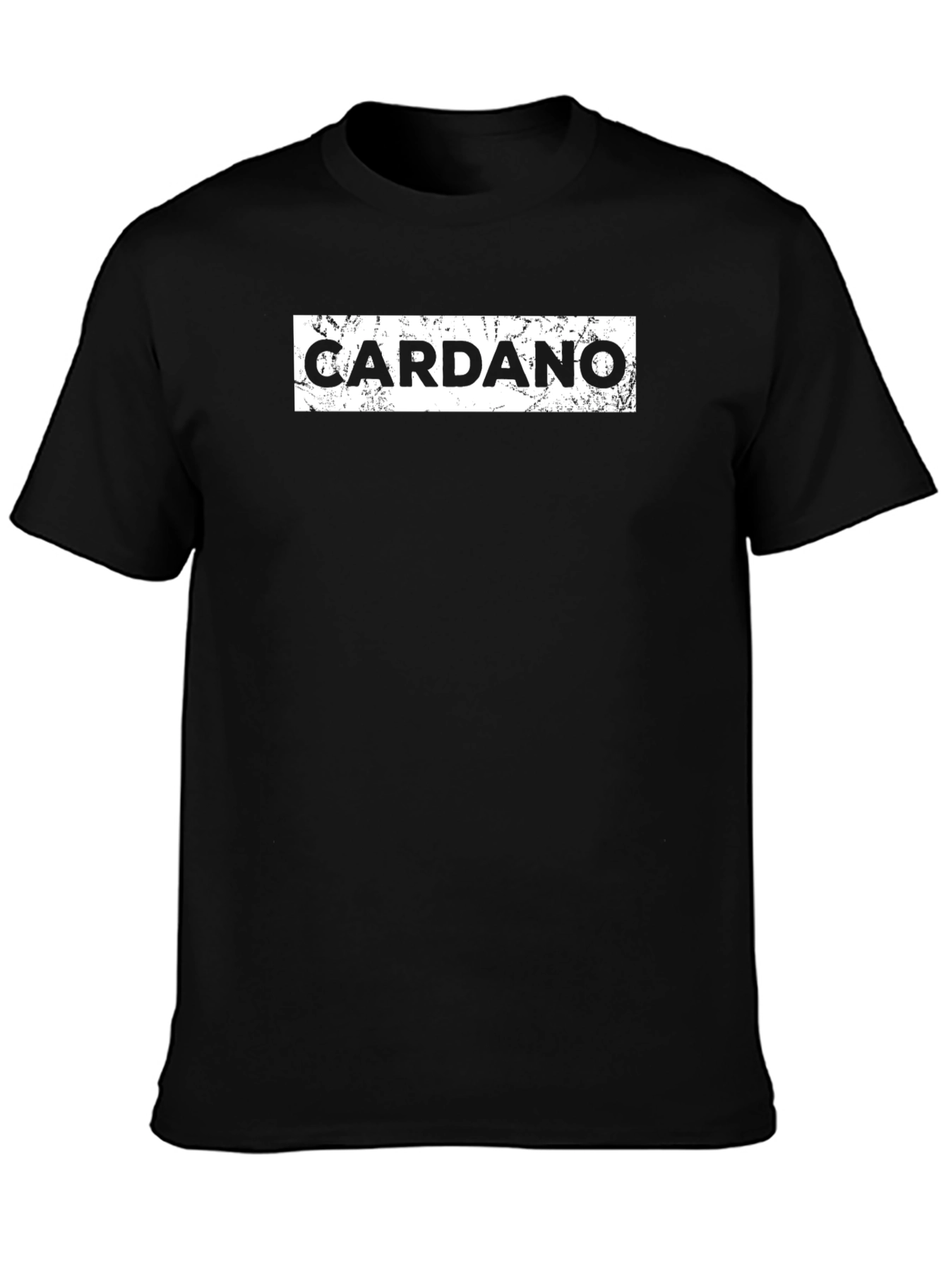 Cardano Crypto T-Shirt - Black Distressed Graphic Tee
