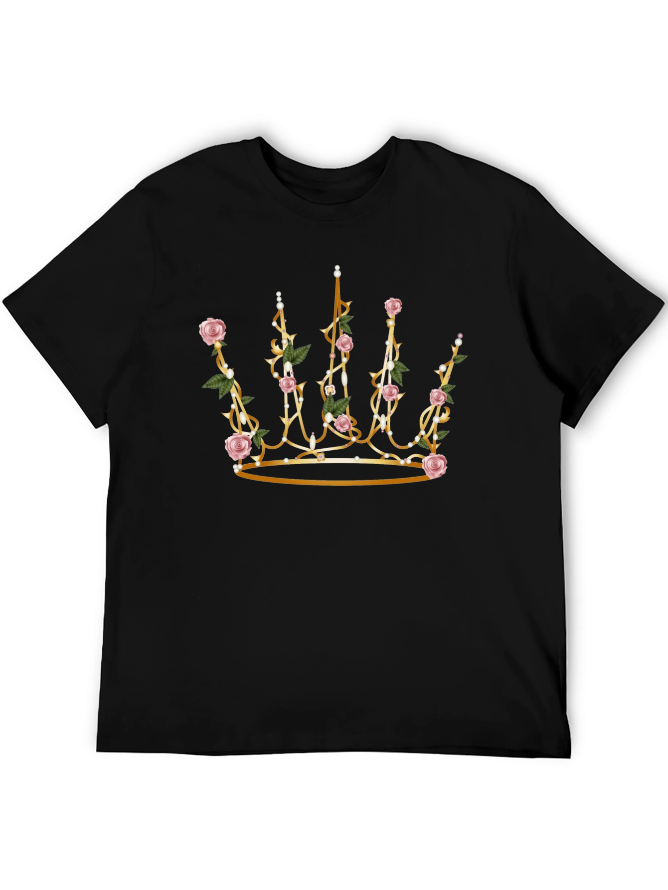 Rose Crown Graphic Black T-Shirt