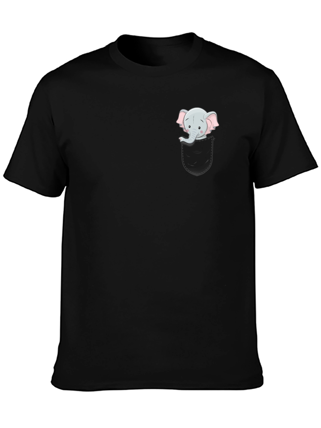 Elephant Pocket Tee - Cute Graphic T-Shirt