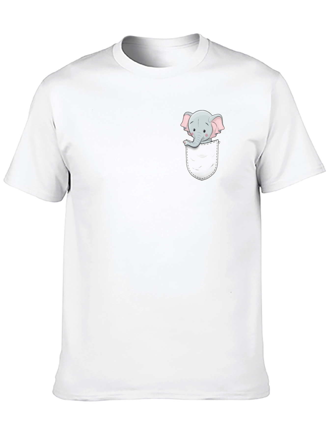 Elephant Pocket Tee - Cute Graphic T-Shirt