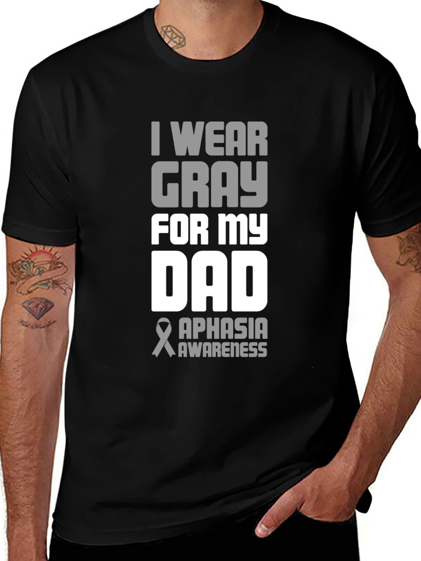 Gray Aphasia Awareness Dad T-Shirt