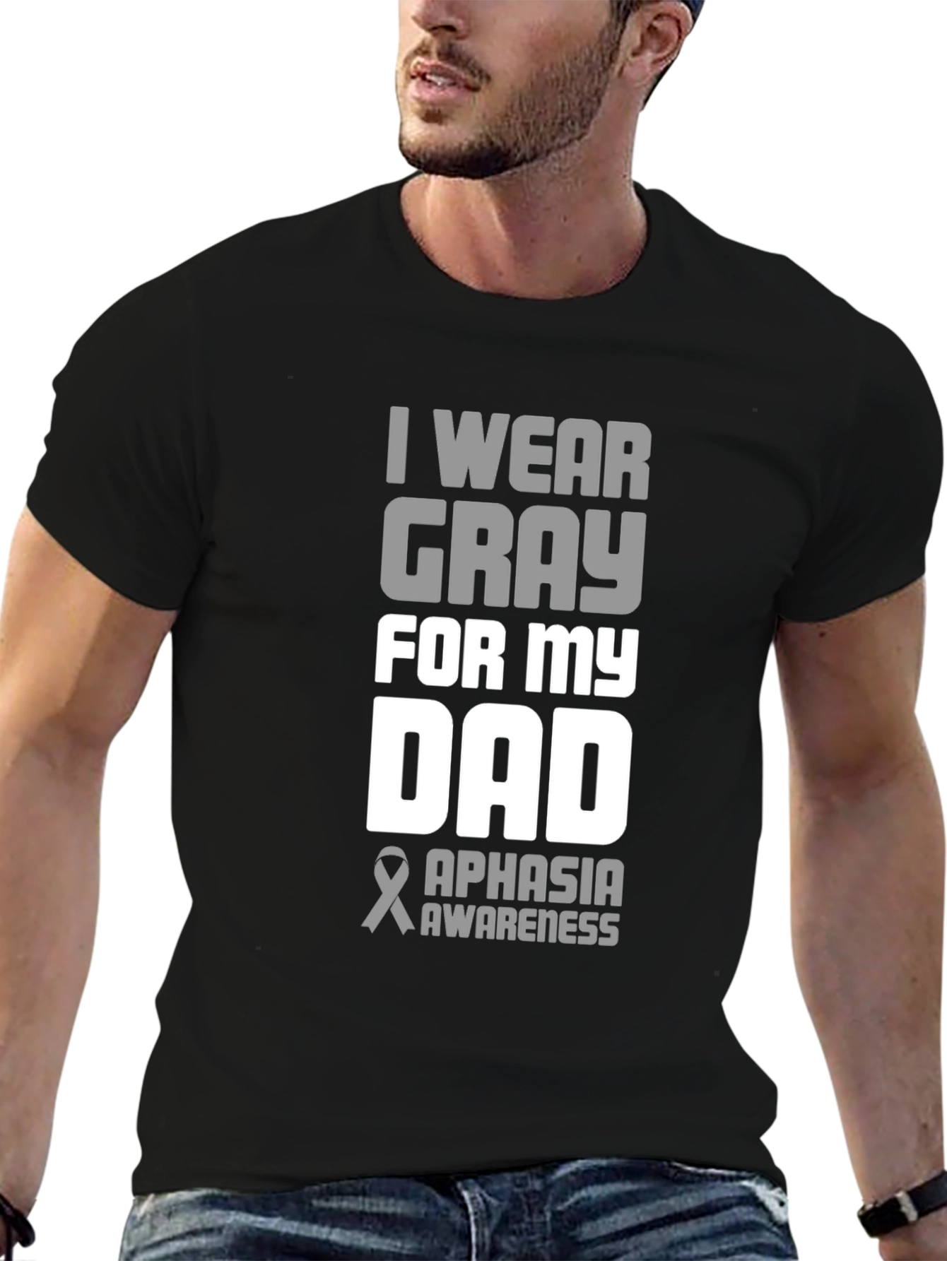 Gray Aphasia Awareness Dad T-Shirt