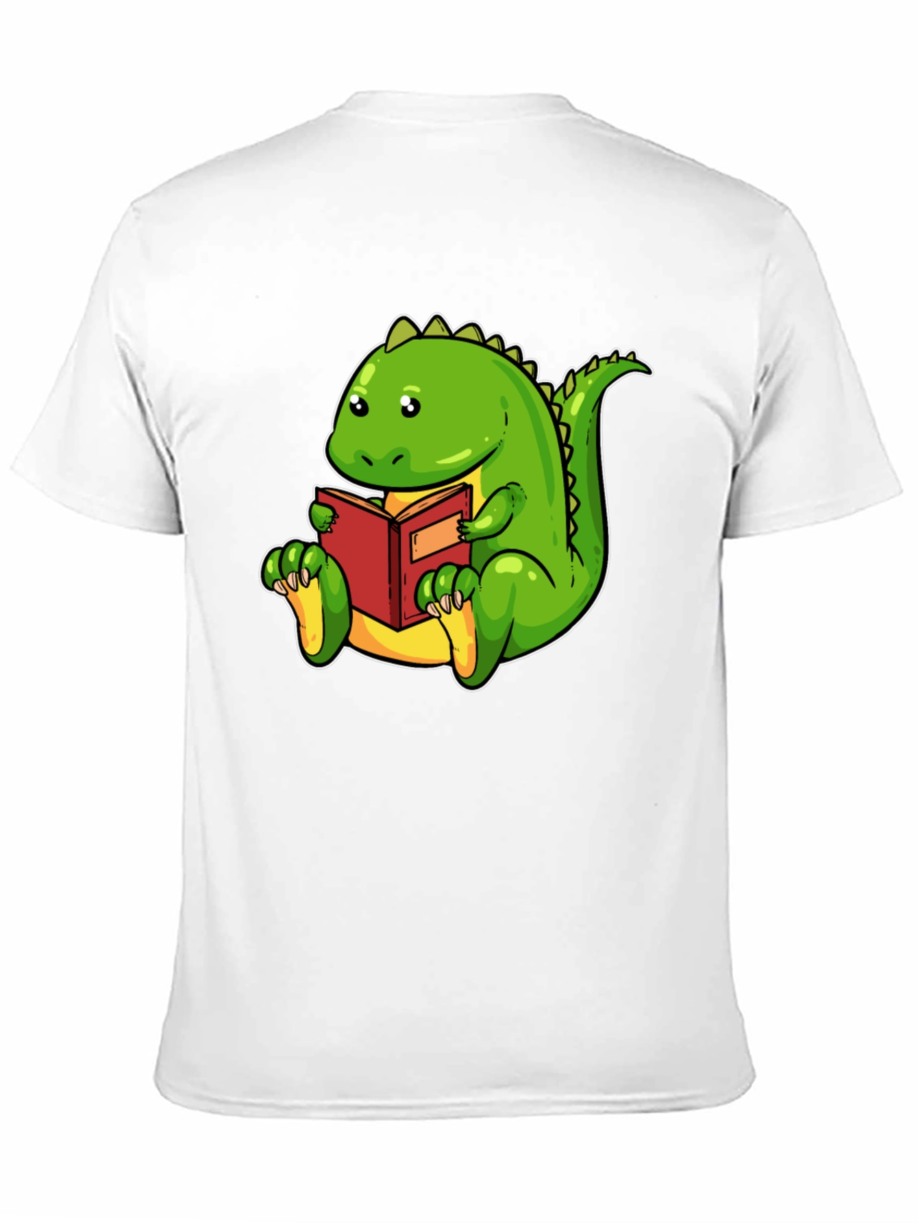 Dinosaur Reading Book Black T-Shirt