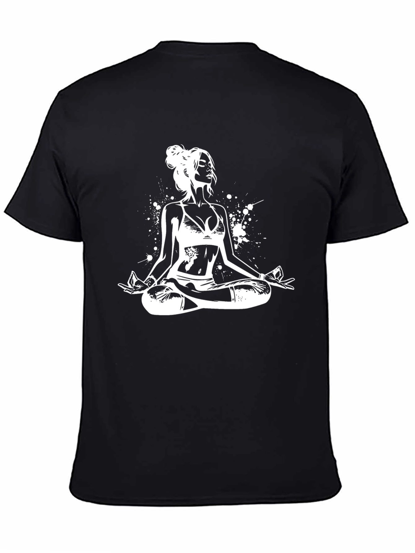 Yoga Pose Graphic Tee - Black Cotton Comfort