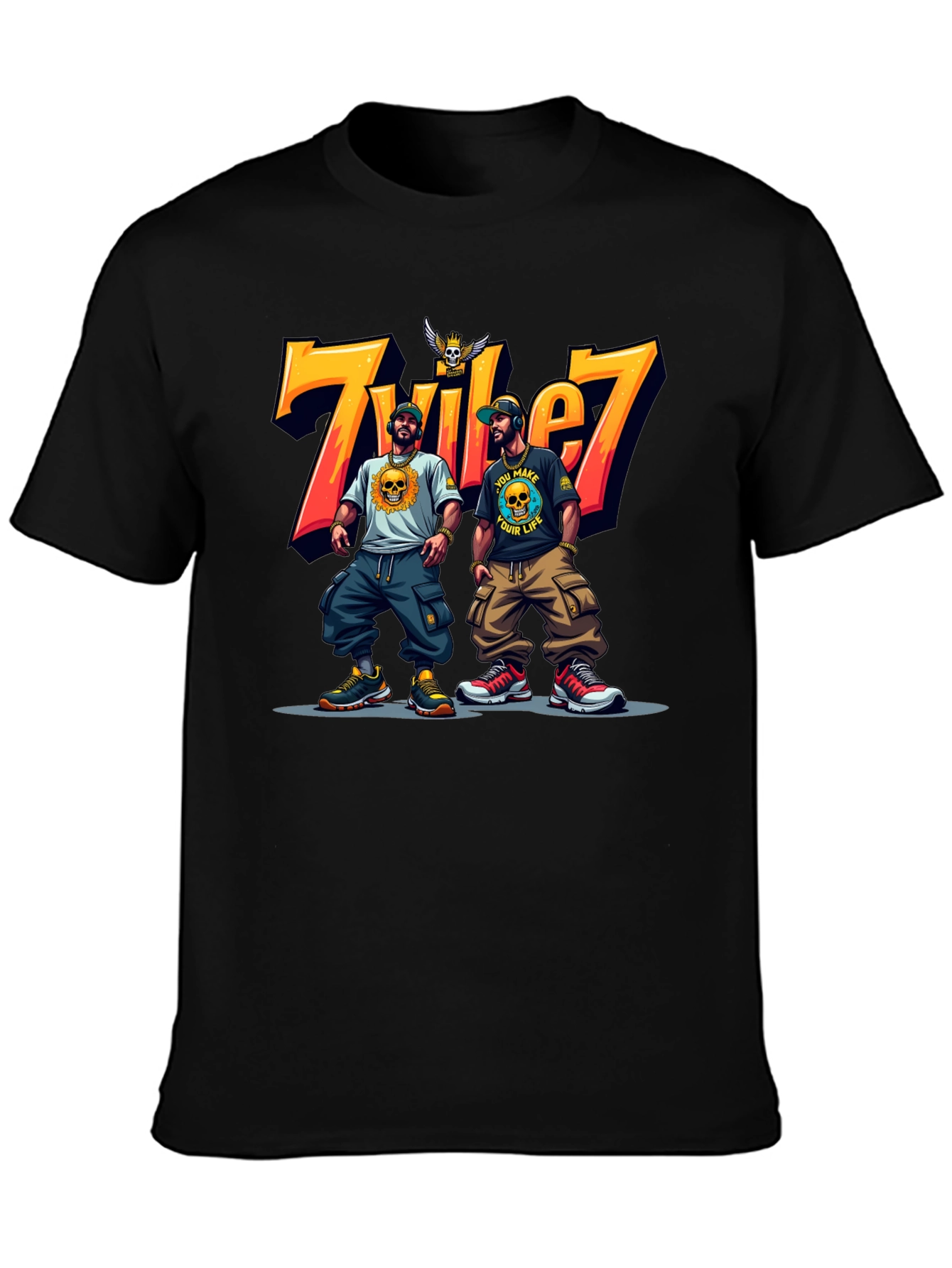 Tribe 7 Graphic Tee - Mens Black T-Shirt