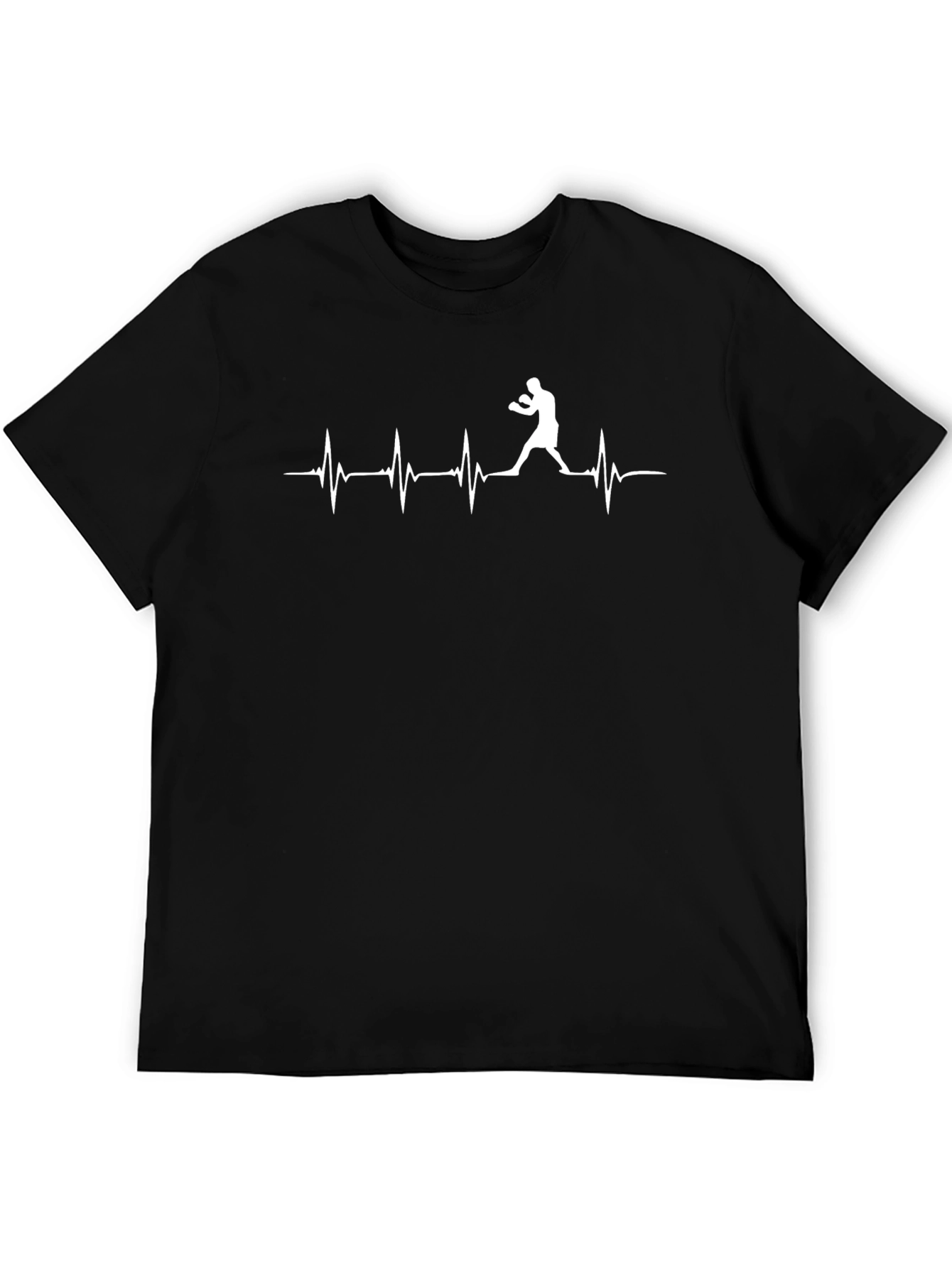 Boxer Heartbeat Black T-Shirt - Boxing Fan Tee