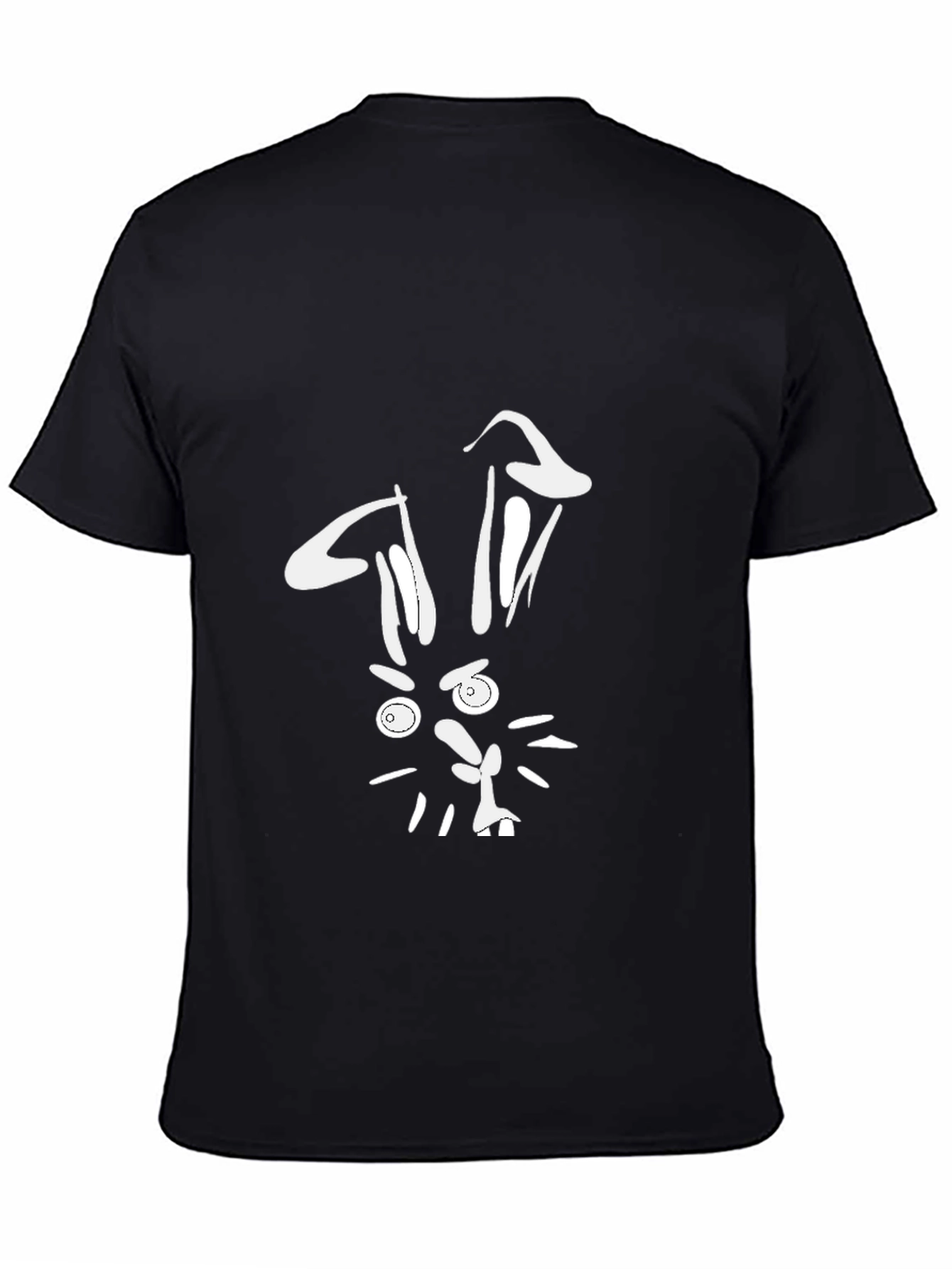 Funny Rabbit Graphic Tee - Black Cotton T-Shirt