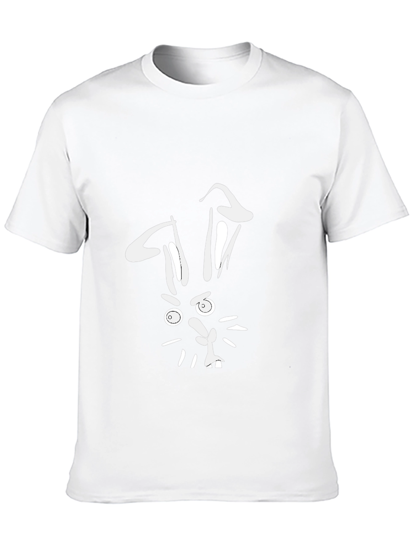 Funny Rabbit Graphic Tee - Black Cotton T-Shirt
