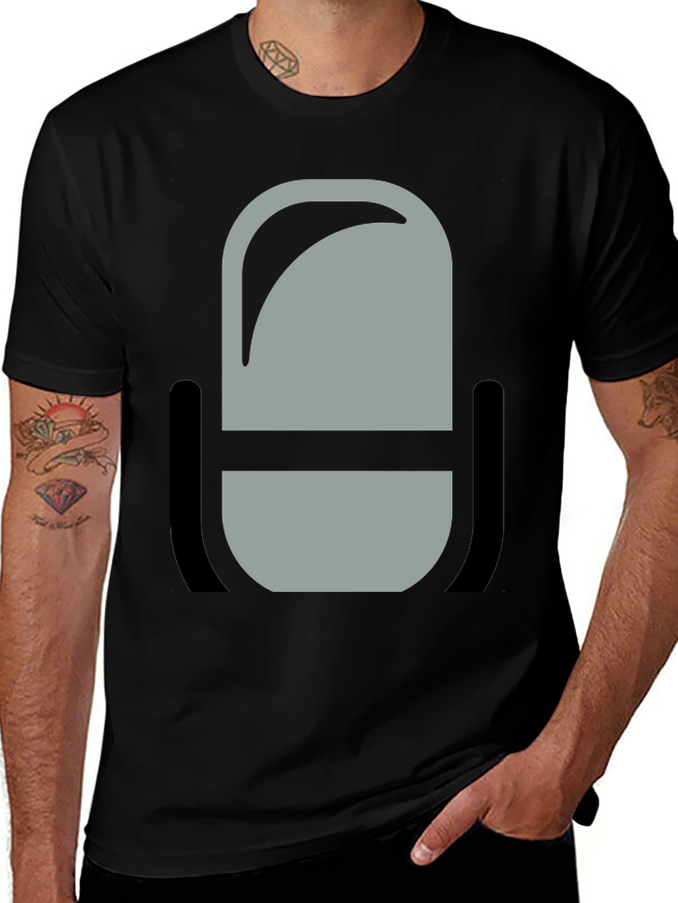 Podcast Microphone Graphic Tee - Black