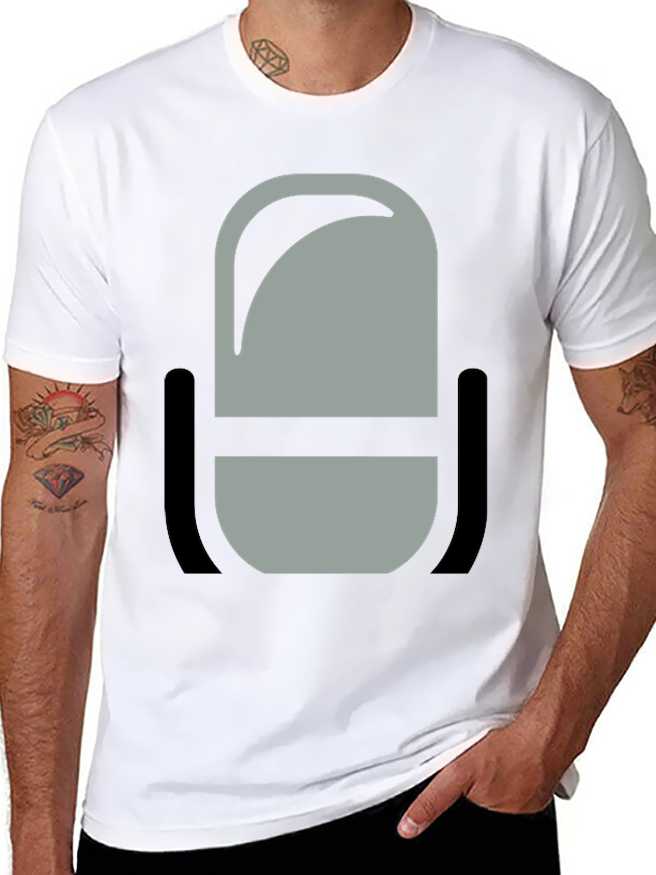 Podcast Microphone Graphic Tee - Black